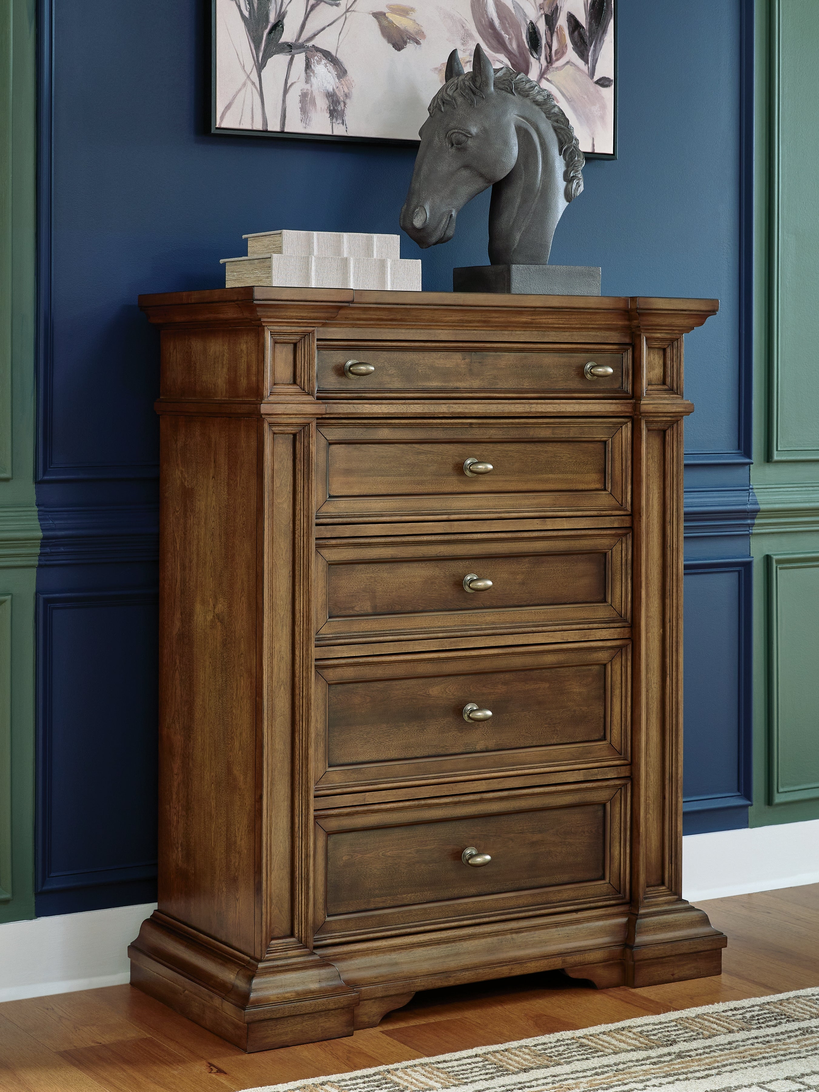 Fine Furniture & Decor - Ashley Furniture - Frantanna Bedroom - Five Drawer Chest / Brown - PCB949-46
