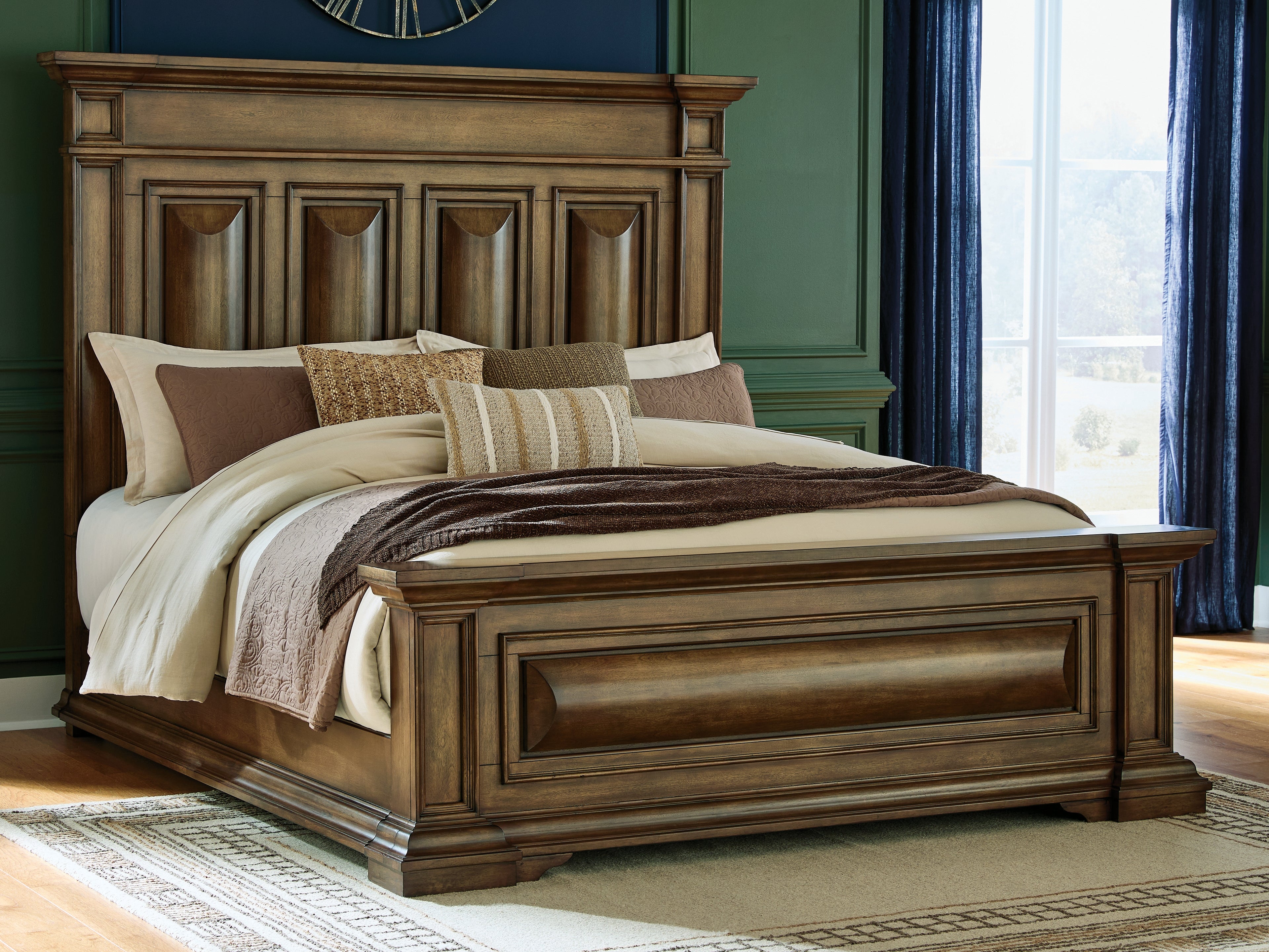Fine Furniture & Decor - Ashley Furniture - Frantanna Bedroom - King Panel Bed / Brown - PCB949B6