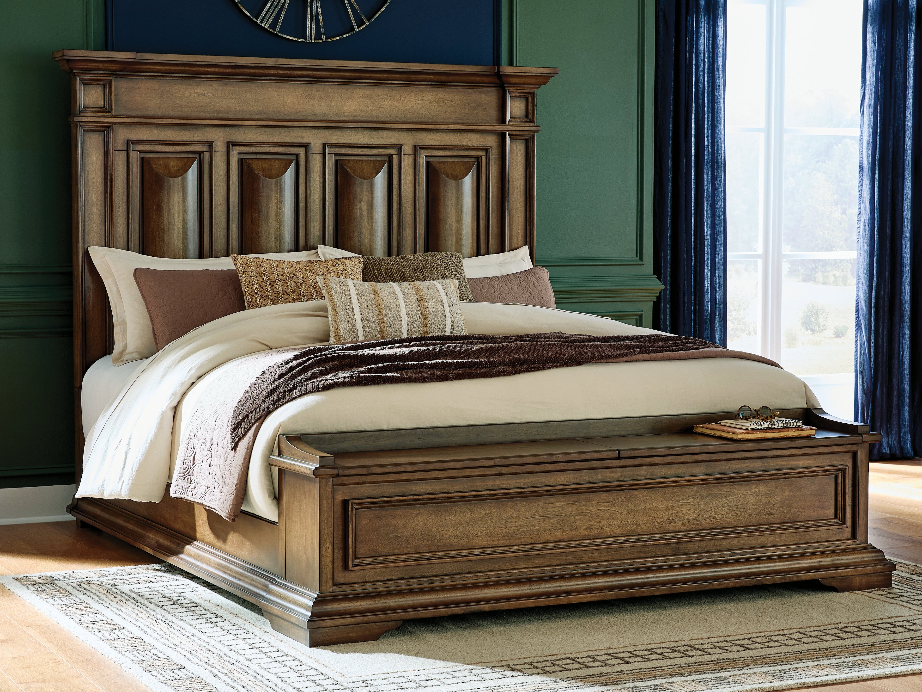 Fine Furniture & Decor - Ashley Furniture - Frantanna Bedroom - King Panel Storage Bed / Brown - PCB949B8