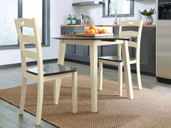 Fine Furniture & Decor - Ashley Furniture - Woodanville Dining Room - Round DRM Drop Leaf Table / Cream/Brown - D335-15