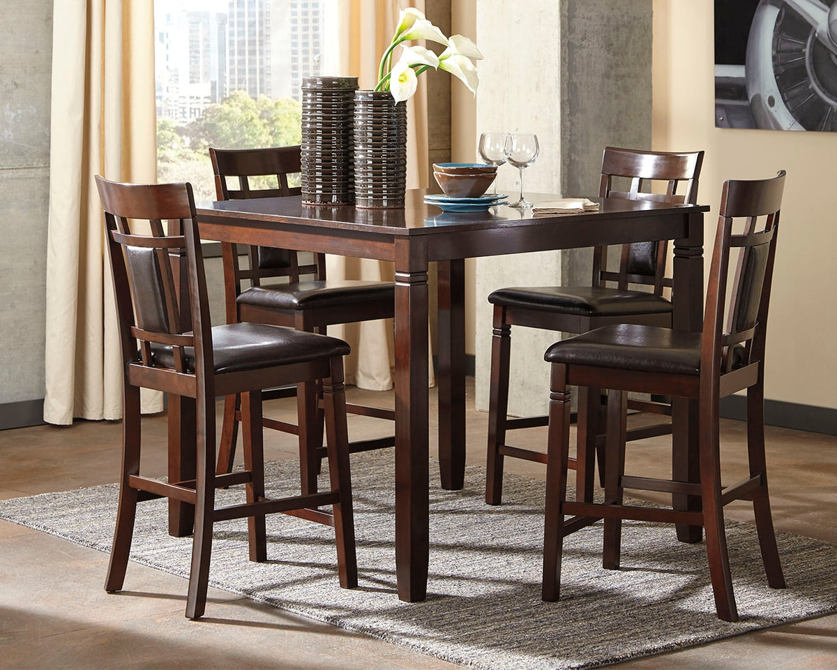 Fine Furniture & Decor - Ashley Furniture - Bennox Dining Room - DRM Counter Table Set (5/CN) / Brown - D384-223