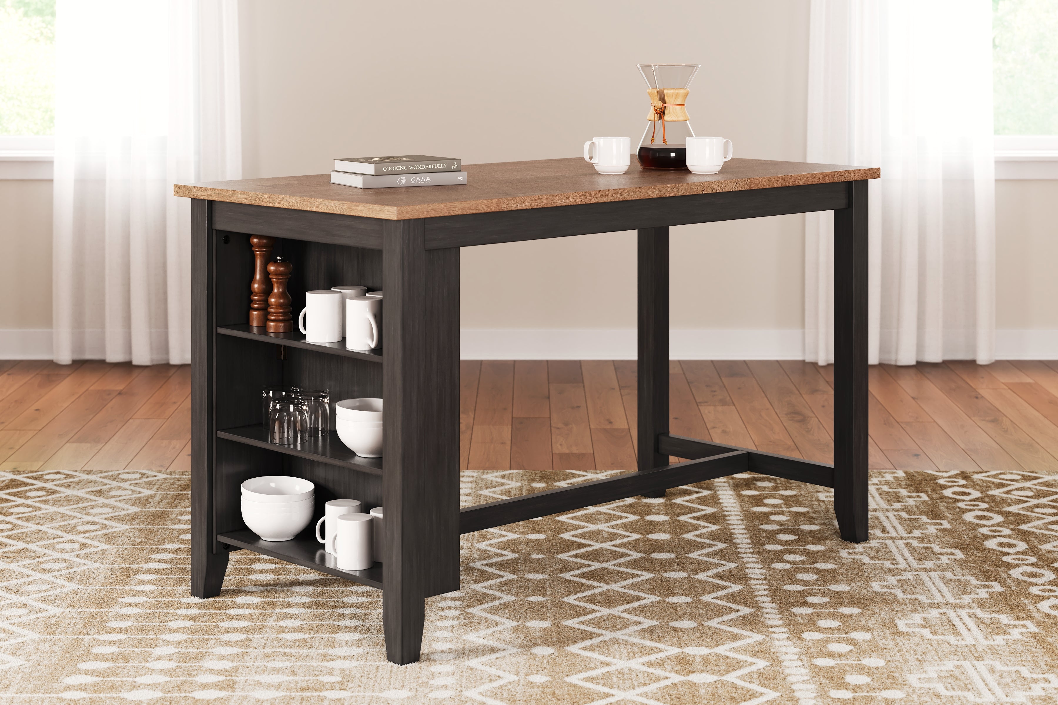 Fine Furniture & Decor - Ashley Furniture - Gesthaven Dining Room - RECT Dining Room Counter Table / Natural/Brown - D396-13
