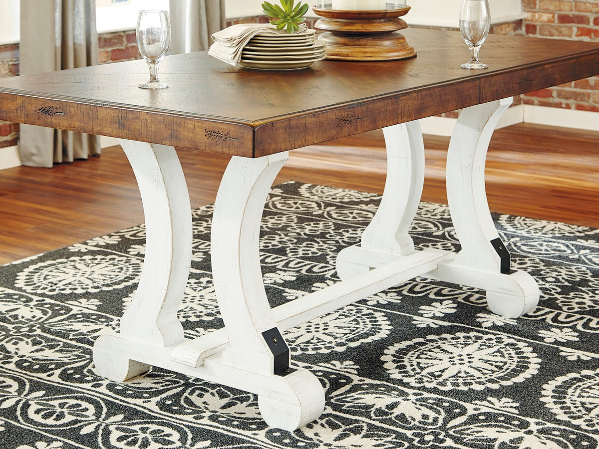 Fine Furniture & Decor - Ashley Furniture - Valebeck Dining Room - Rectangular Dining Room Table / White/Brown - D546-35