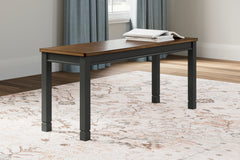 Fine Furniture & Decor - Ashley Furniture - Owingsville Dining Room - Large Dining Room Bench / Black/Brown / 42"W x 14"D x 18"H - D580-00