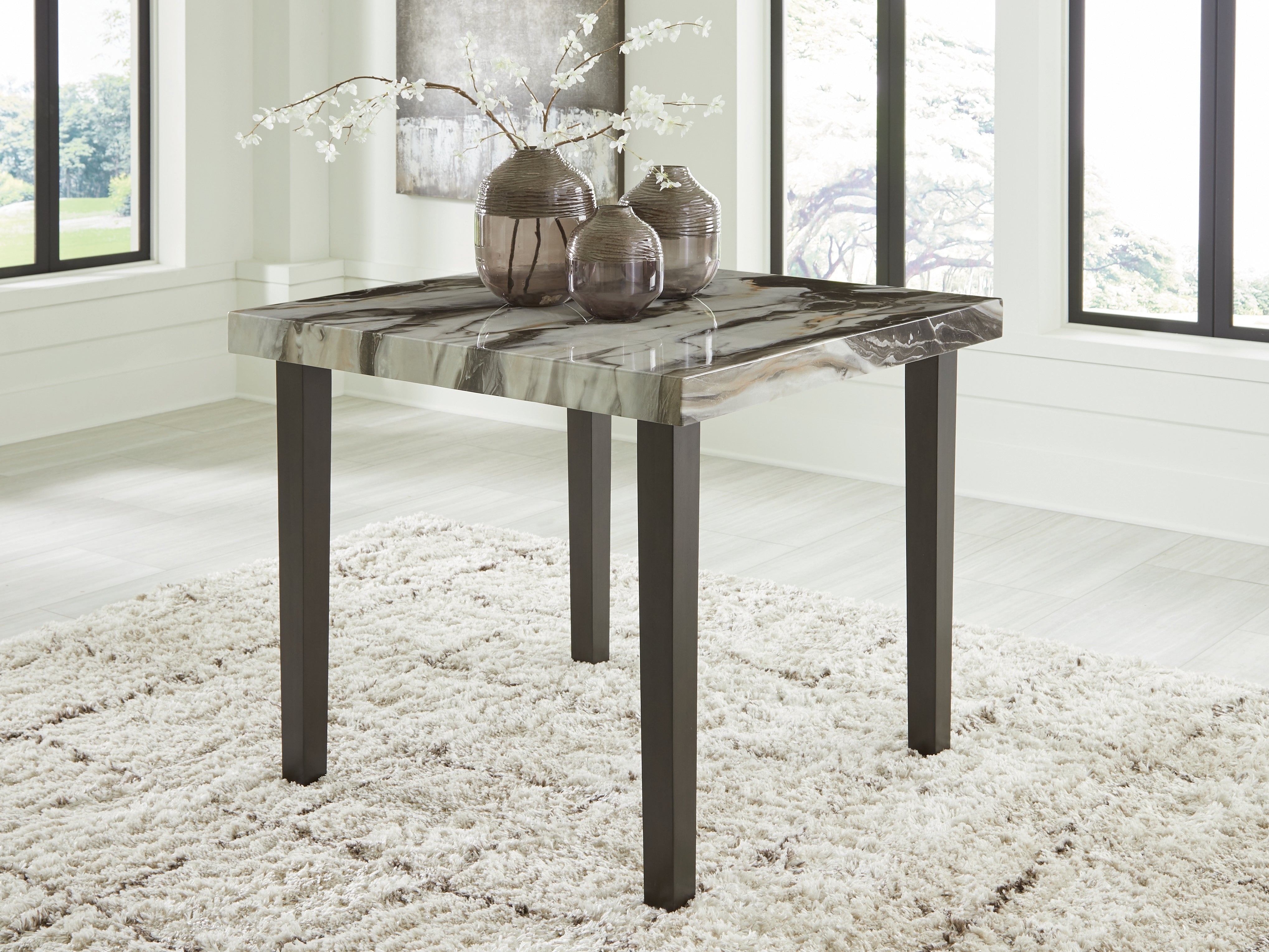 Fine Furniture & Decor - Ashley Furniture - Jeshina Counter Height Dining Table - Square DRM Counter Table / Dark Brown/Beige - PCD581-13