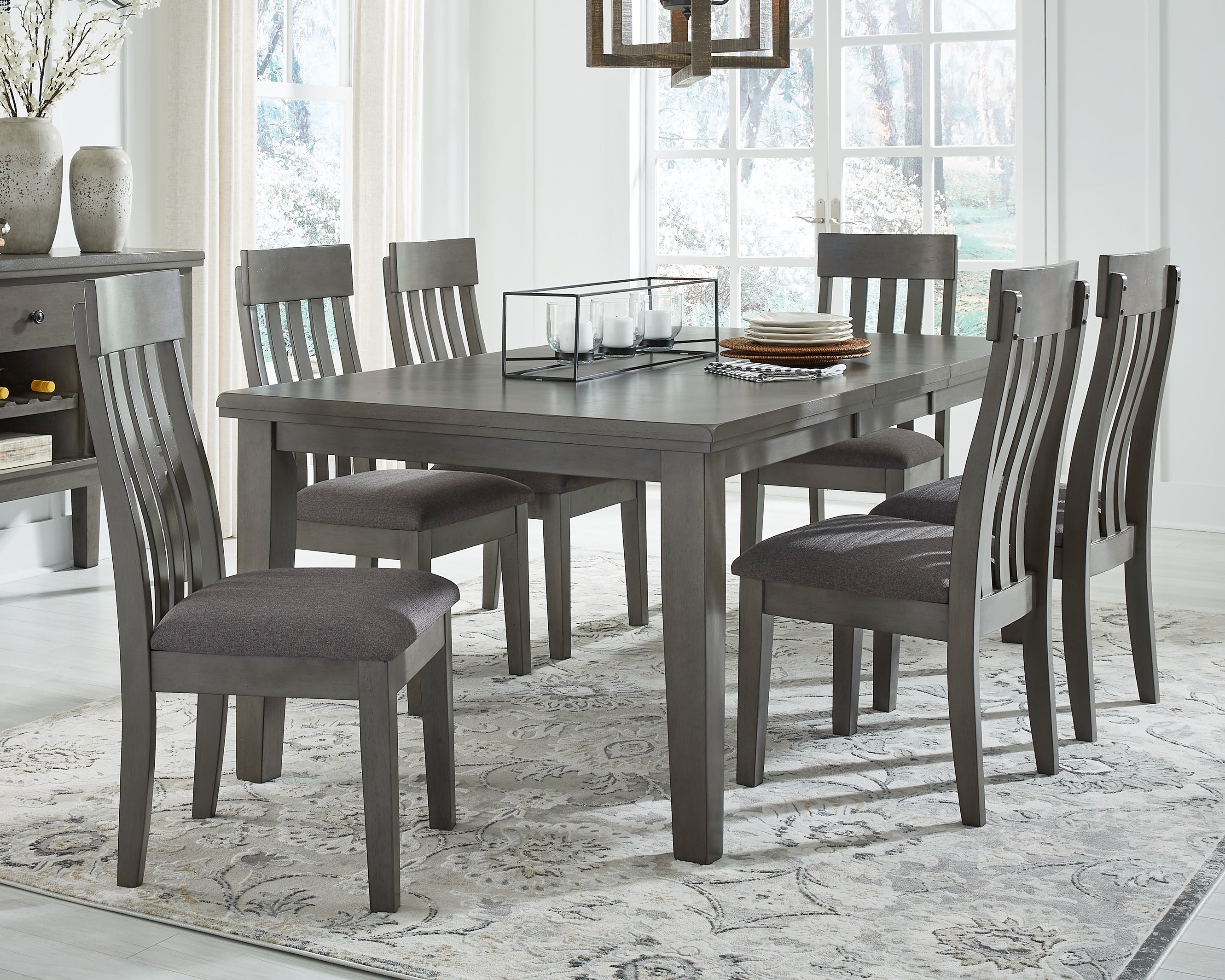 Fine Furniture & Decor - Ashley Furniture - Hallanden Dining Room - RECT DRM Butterfly EXT Table / Gray - D589-35