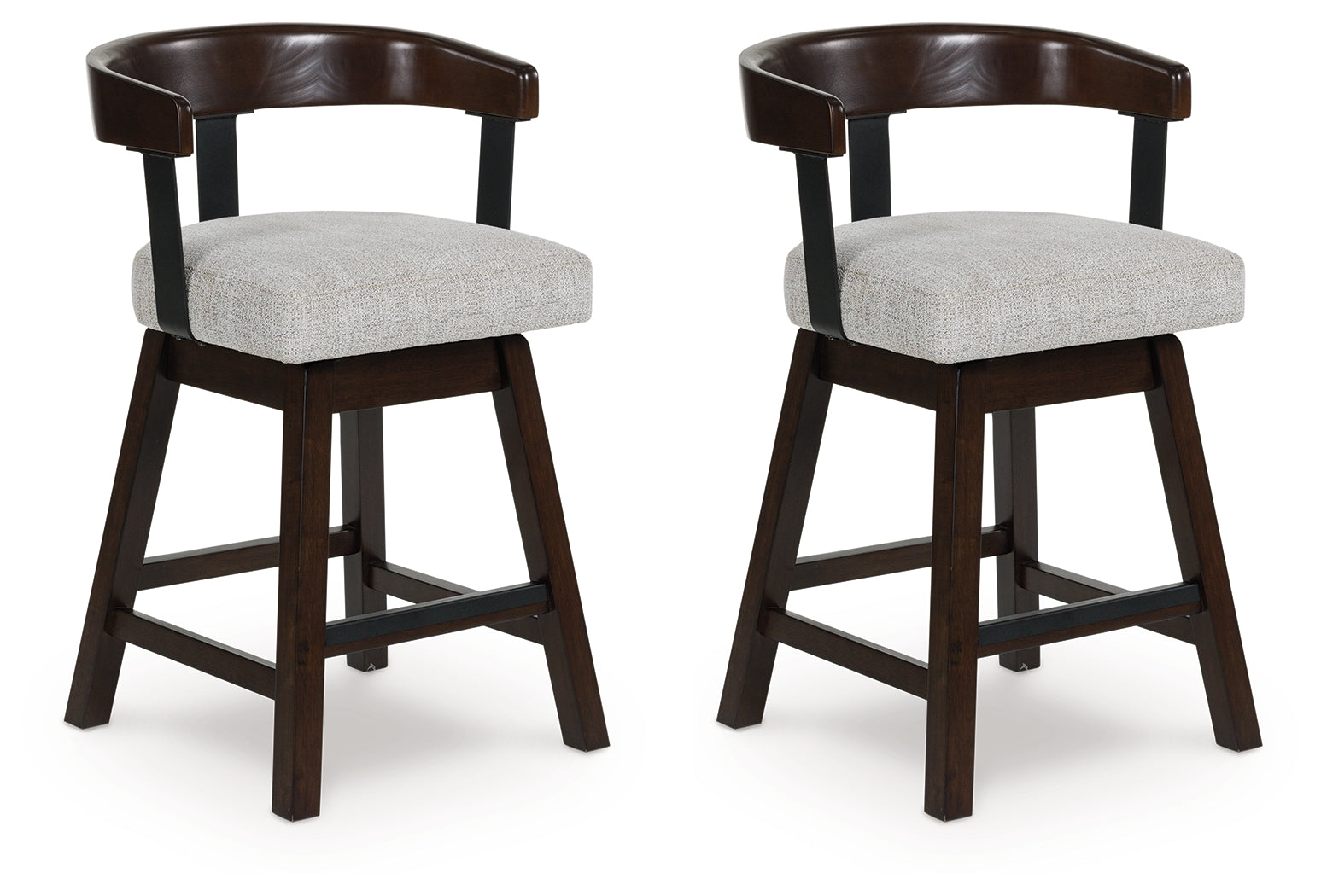 Fine Furniture & Decor - Ashley Furniture - Haddigan Dining Room - Counter Height Barstool (Set of 2) / Dark Brown - D596-224X2