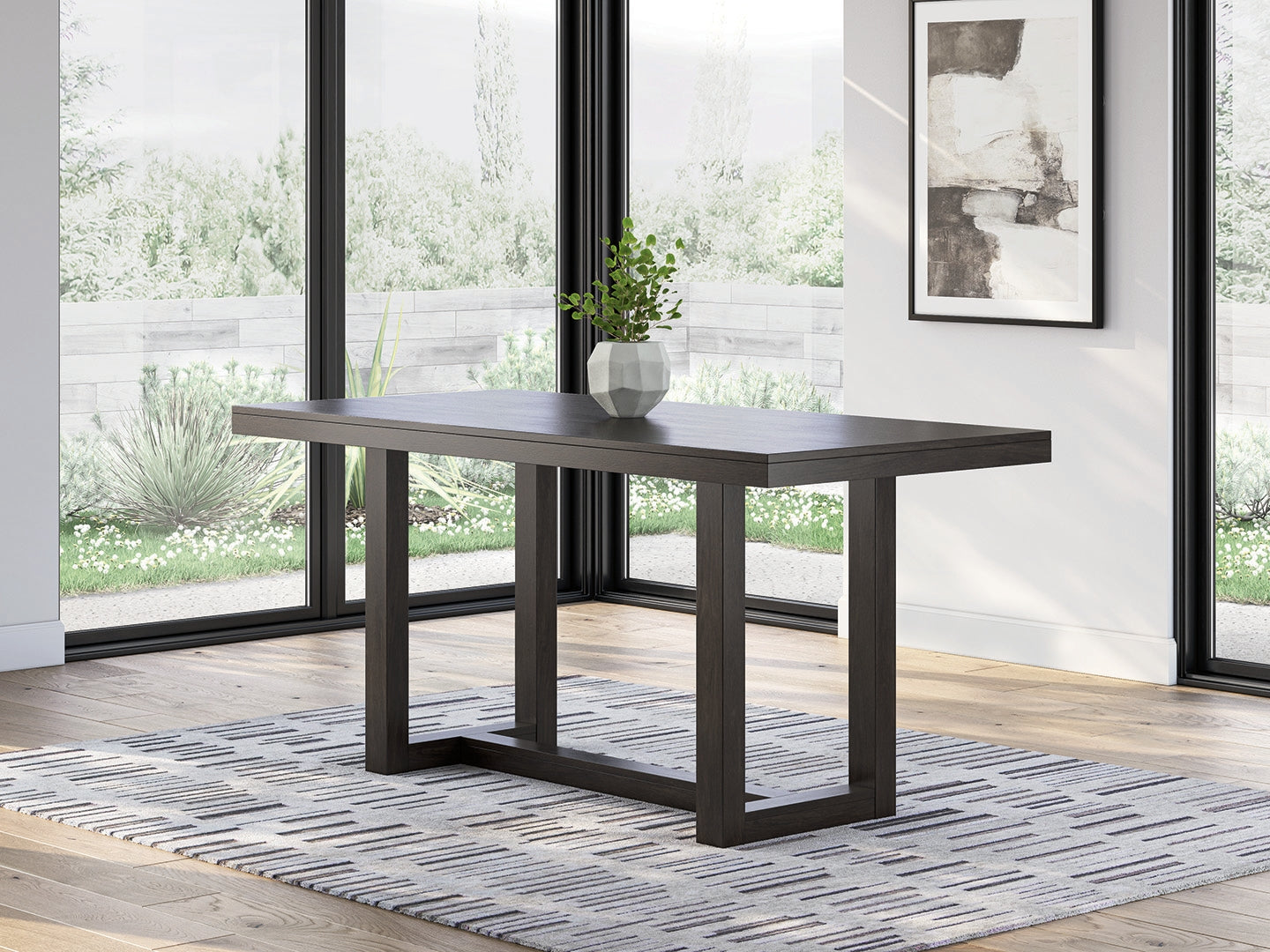 Fine Furniture & Decor - Ashley Furniture - Neymorton Dining Room - RECT Dining Room Counter Table / Dark Grayish Brown - D618-13