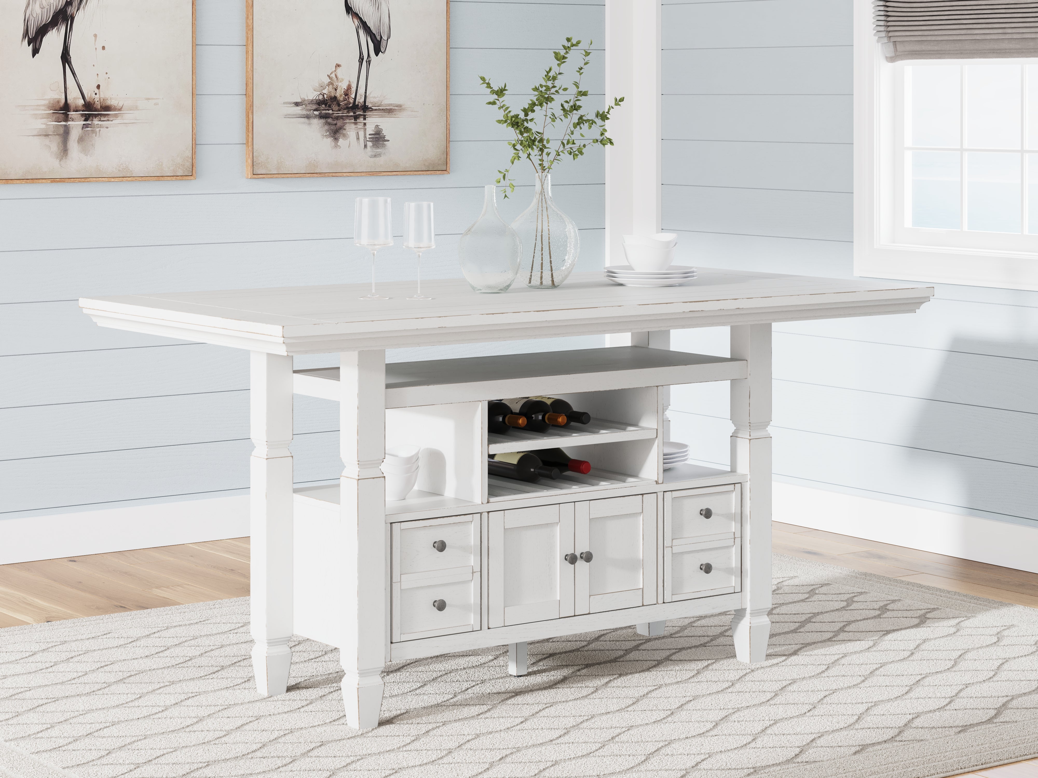 Fine Furniture & Decor - Ashley Furniture - Robbinsdale Dining Room - Counter Height Dining Table / Antique White - D642D7