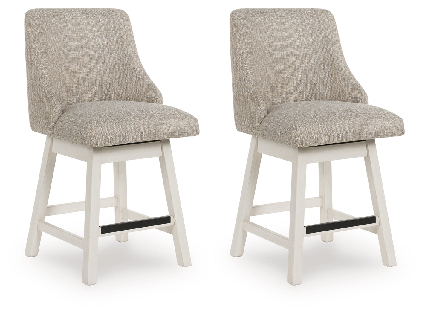 Fine Furniture & Decor - Ashley Furniture - Robbinsdale Dining Room - Counter Height Barstool (Set of 2) / Antique White - D642-324X2