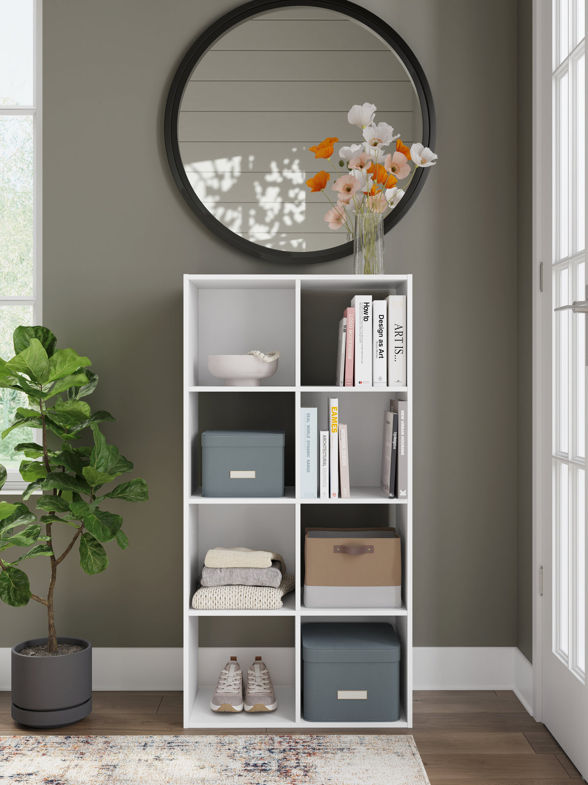 Fine Furniture & Decor - Ashley Furniture - Onita Eight Cube Organizer - Eight Cube Organizer / White - EA9630-4X2