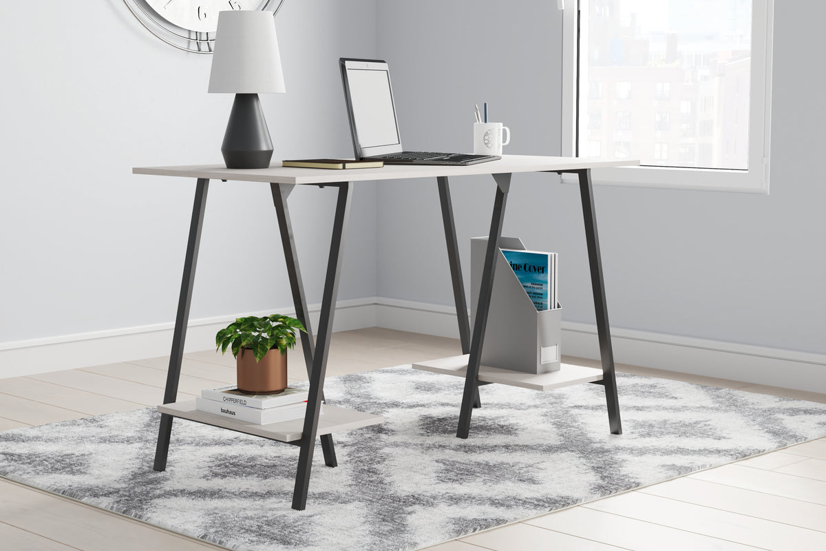 Fine Furniture & Decor - Ashley Furniture - Bayflynn Office Desk - Home Office Desk / White/Black - H288-27
