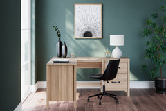 Fine Furniture & Decor - Ashley Furniture - Battelle Office Desk - 60" Home Office Desk with Return / Tan - H3929H1