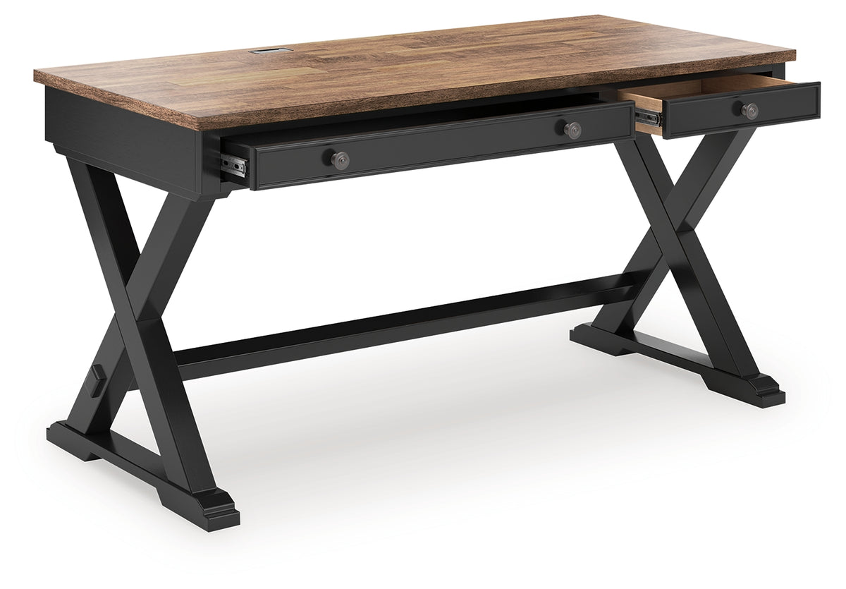 Fine Furniture & Decor - Ashley Furniture - Wildenauer Office Desk - Home Office Desk / Brown/Black - H664-34