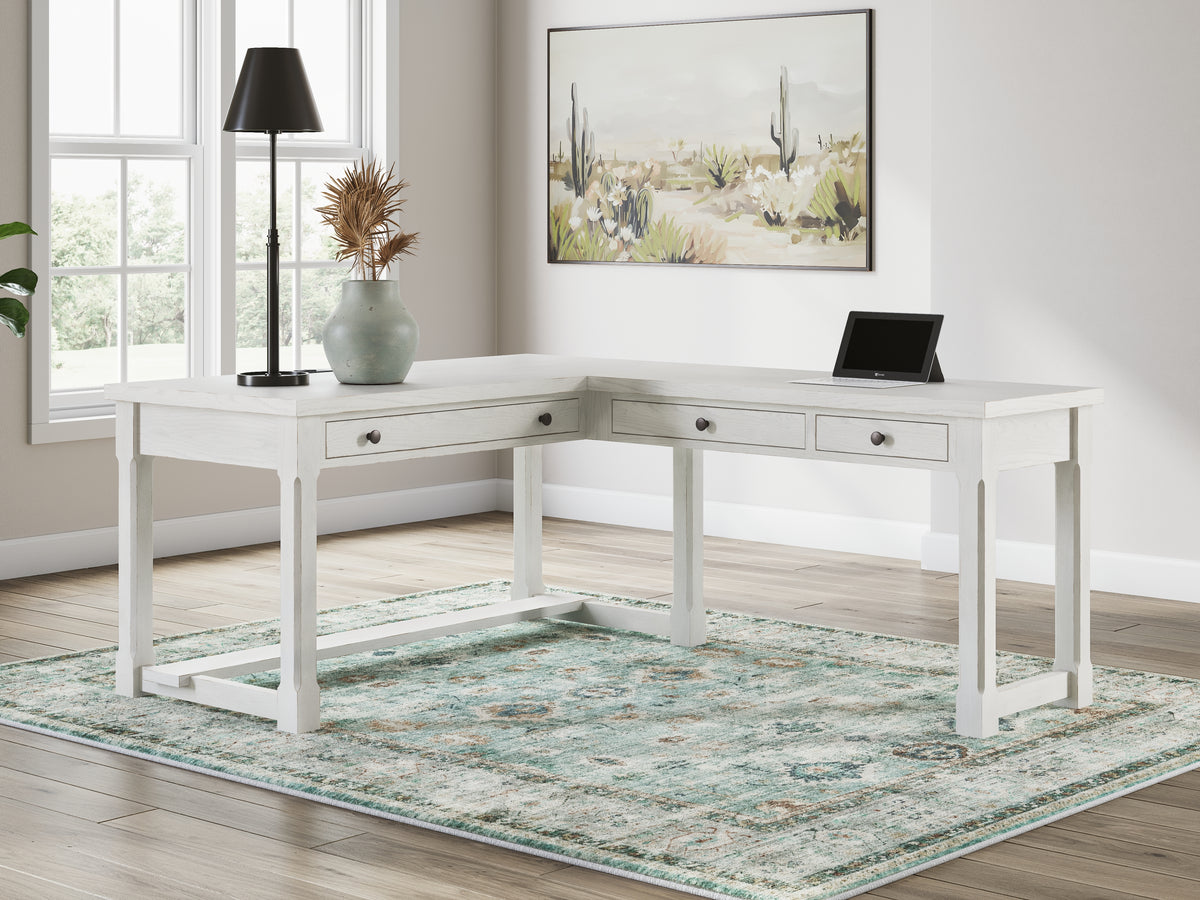 Fine Furniture & Decor - Ashley Furniture - Robbinsdale Office Desk - Home Office Desk / Antique White - H742-34