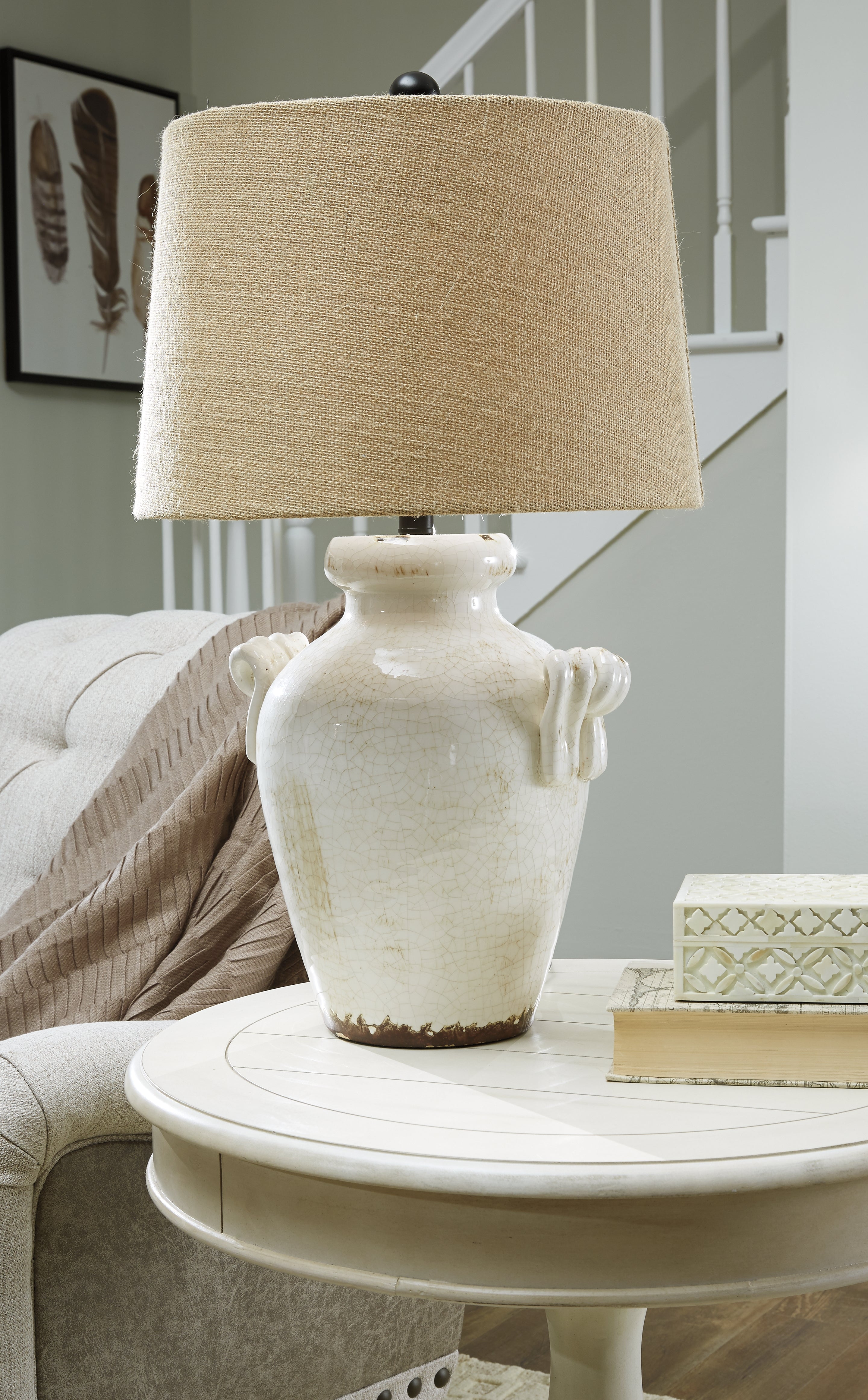 Fine Furniture & Decor - Ashley Furniture - Emelda Lighting - Table Lamp (Set of 2) / Cream - L100664X2