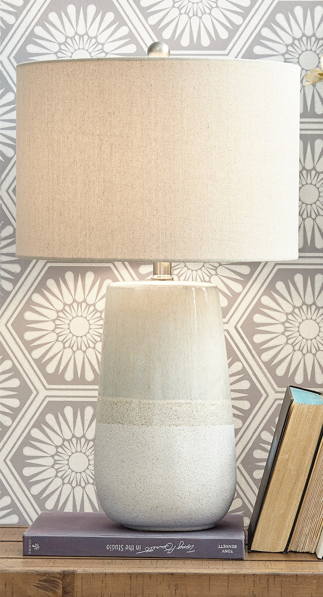 Fine Furniture & Decor - Ashley Furniture - Shavon Lighting - Table Lamp (Set of 2) / Beige/White - L100724X2