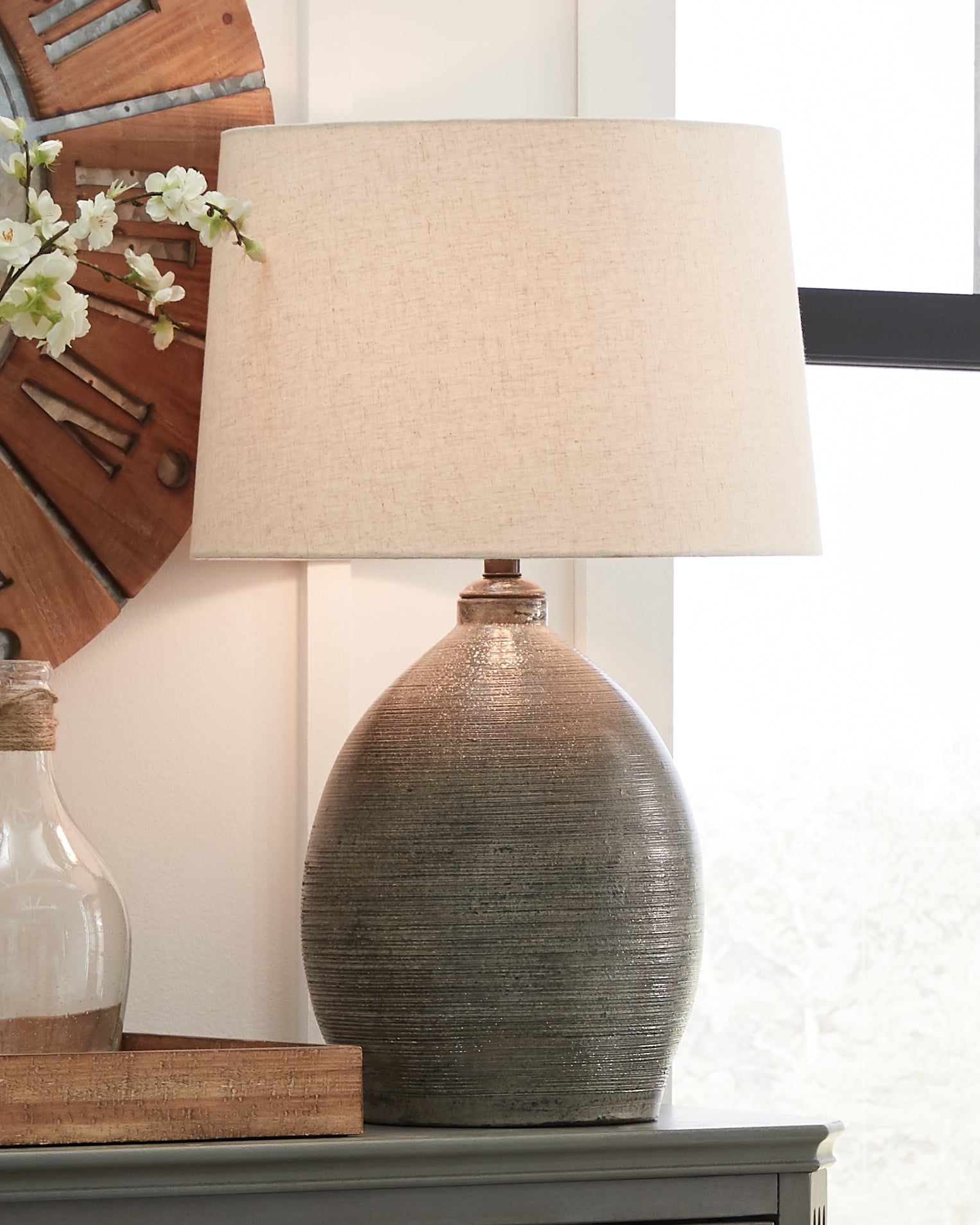Fine Furniture & Decor - Ashley Furniture - Joyelle Lighting - Table Lamp (Set of 2) / Gray - L100744X2