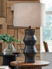 Fine Furniture & Decor - Ashley Furniture - Kerbert Lighting - 2-Piece Lamp Set / Distressed Black - L100824X2