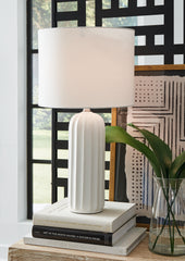 Fine Furniture & Decor - Ashley Furniture - Clarkland Lighting - Ceramic Table Lamp (Set of 2) / White - L177974
