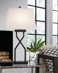 Fine Furniture & Decor - Ashley Furniture - Brookthrone Lighting - Metal Table Lamp (Set of 2) / Black - L204514