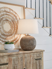 Fine Furniture & Decor - Ashley Furniture - Neavesboro Lighting - 2-Piece Lamp Set / Antique Brown/White - L207484X2