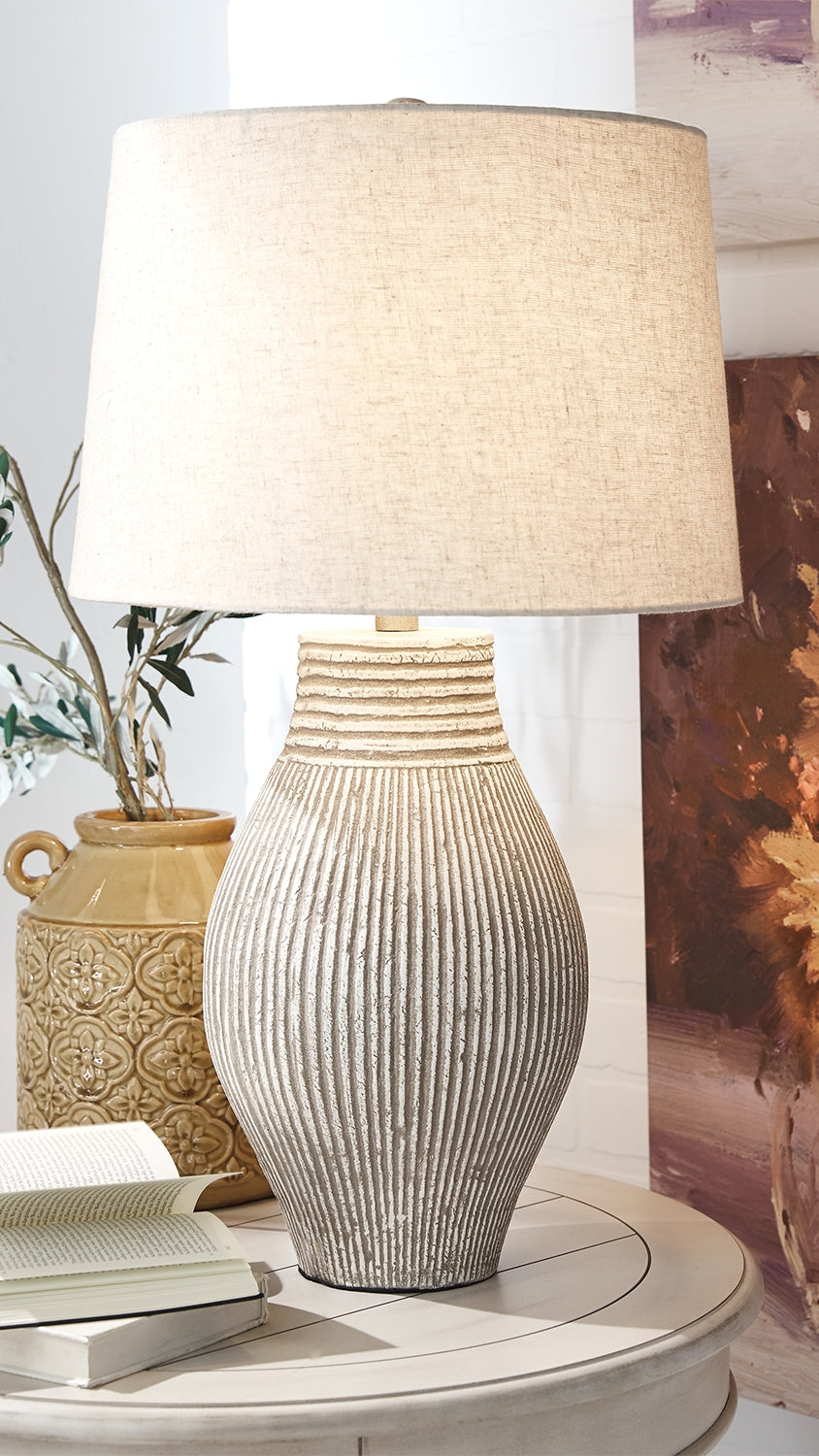 Fine Furniture & Decor - Ashley Furniture - Layal Lighting - Table Lamp (Set of 2) / Beige - L235634X2
