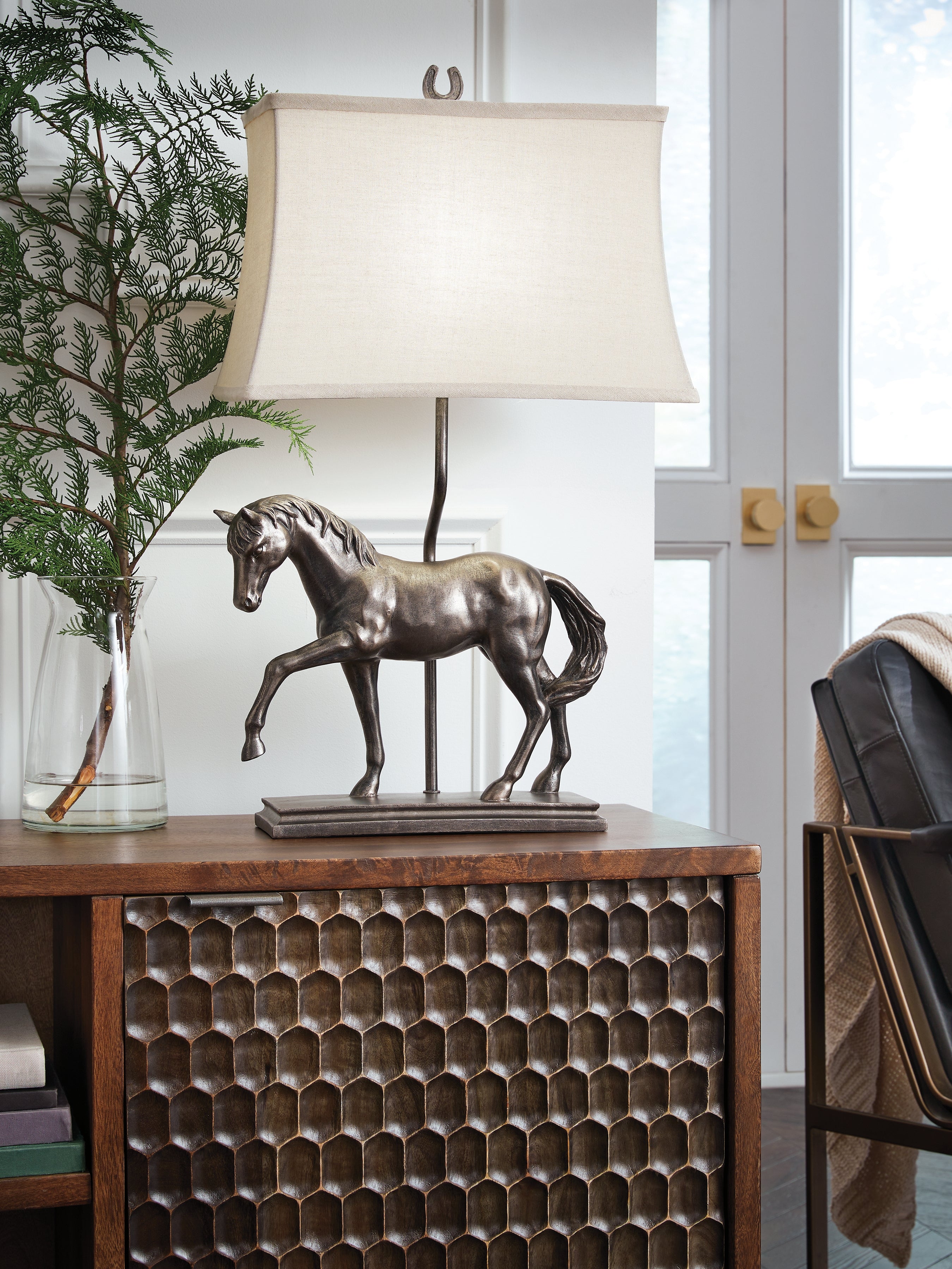 Fine Furniture & Decor - Ashley Furniture - Sandorman Lighting - Poly Table Lamp (1/CN) / Bronze Finish - L317044