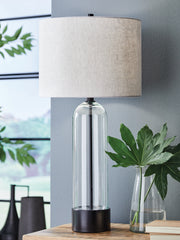 Fine Furniture & Decor - Ashley Furniture - Kerrbrook Lighting - Glass Table Lamp (1/CN) / Clear/Black - L430944