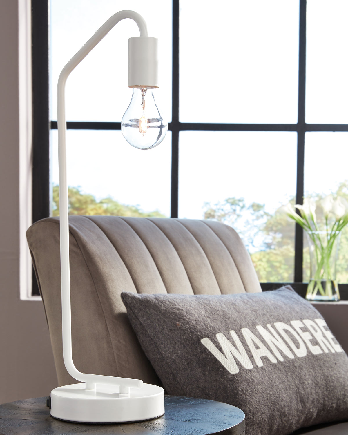 Fine Furniture & Decor - Ashley Furniture - Covybend Lighting - Metal Desk Lamp (1/CN) / White - L734322