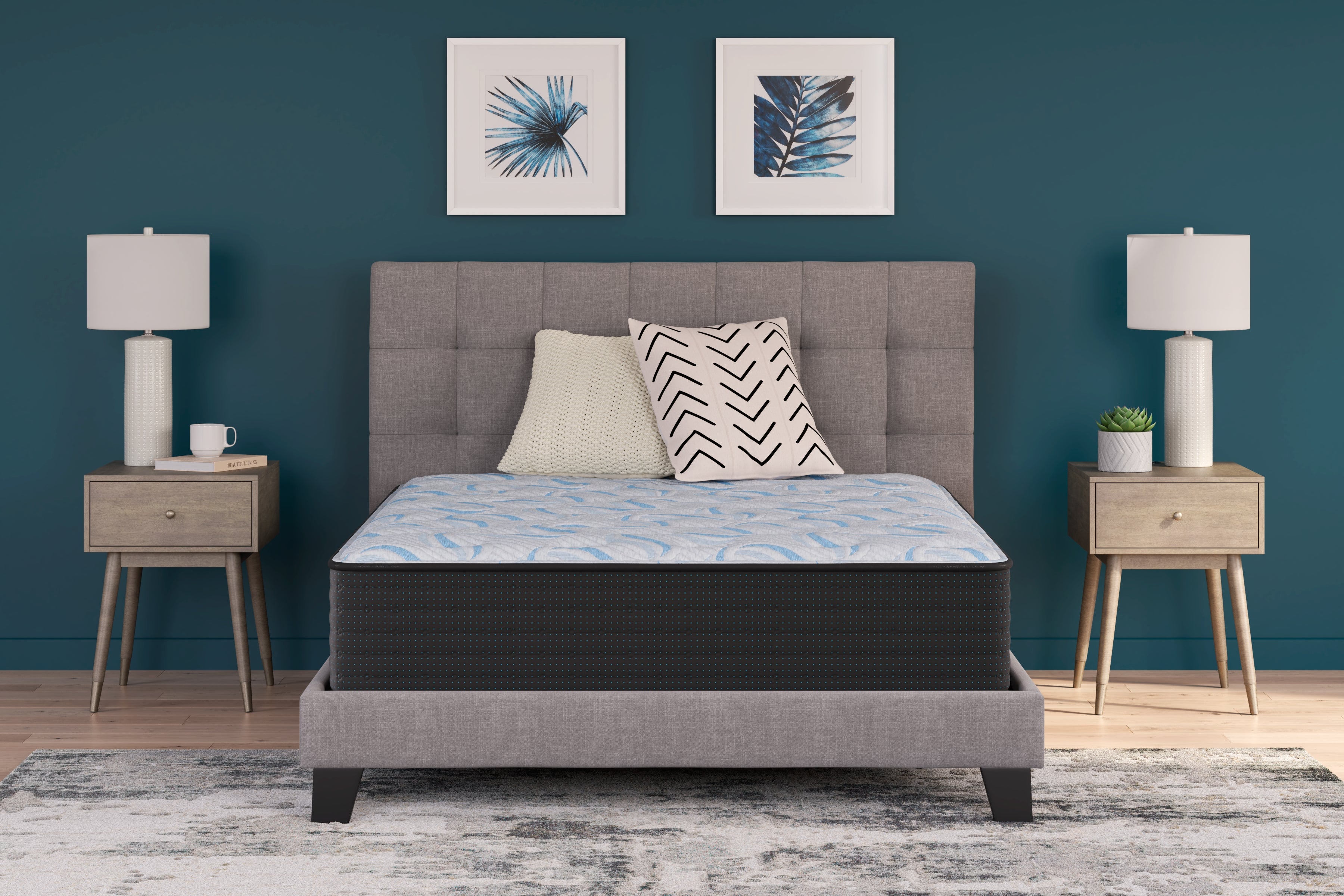Fine Furniture & Decor - Ashley Furniture - Elite Springs Firm Mattresses - King / Gray/Blue - M40541