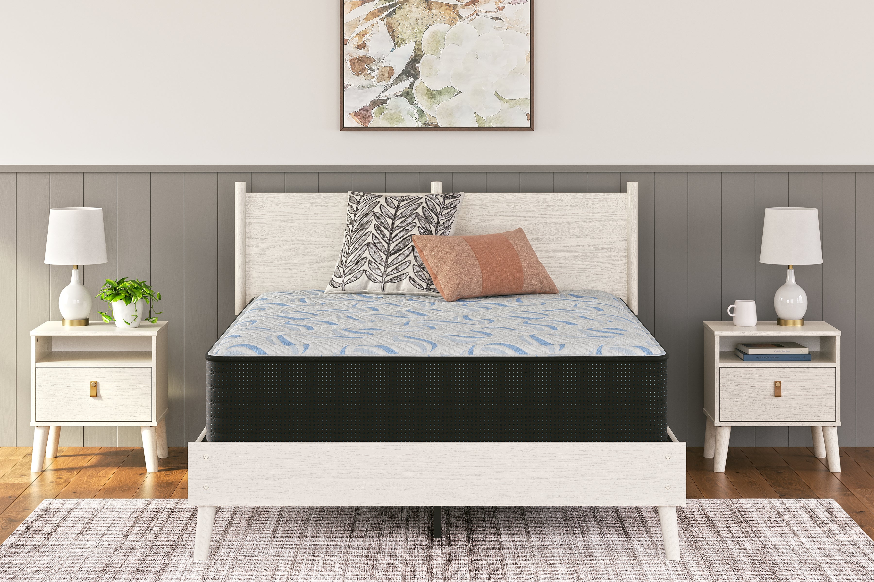 Fine Furniture & Decor - Ashley Furniture - Elite Springs Plush Mattresses - Full / Gray/Blue - M40621