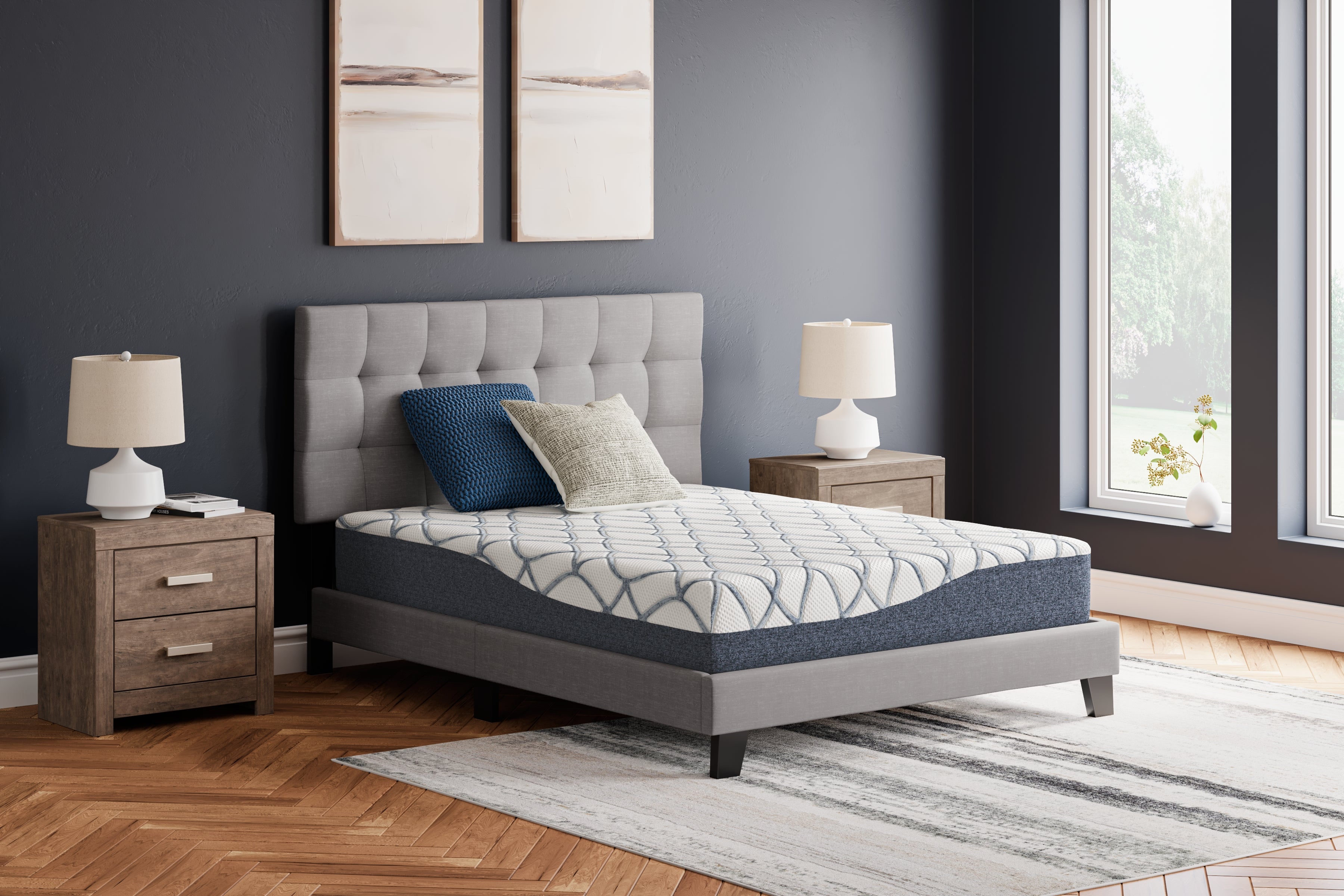 Fine Furniture & Decor - Ashley Furniture - 10 Inch Chime Elite 2.0 Mattresses - Full / White/Blue - M42521