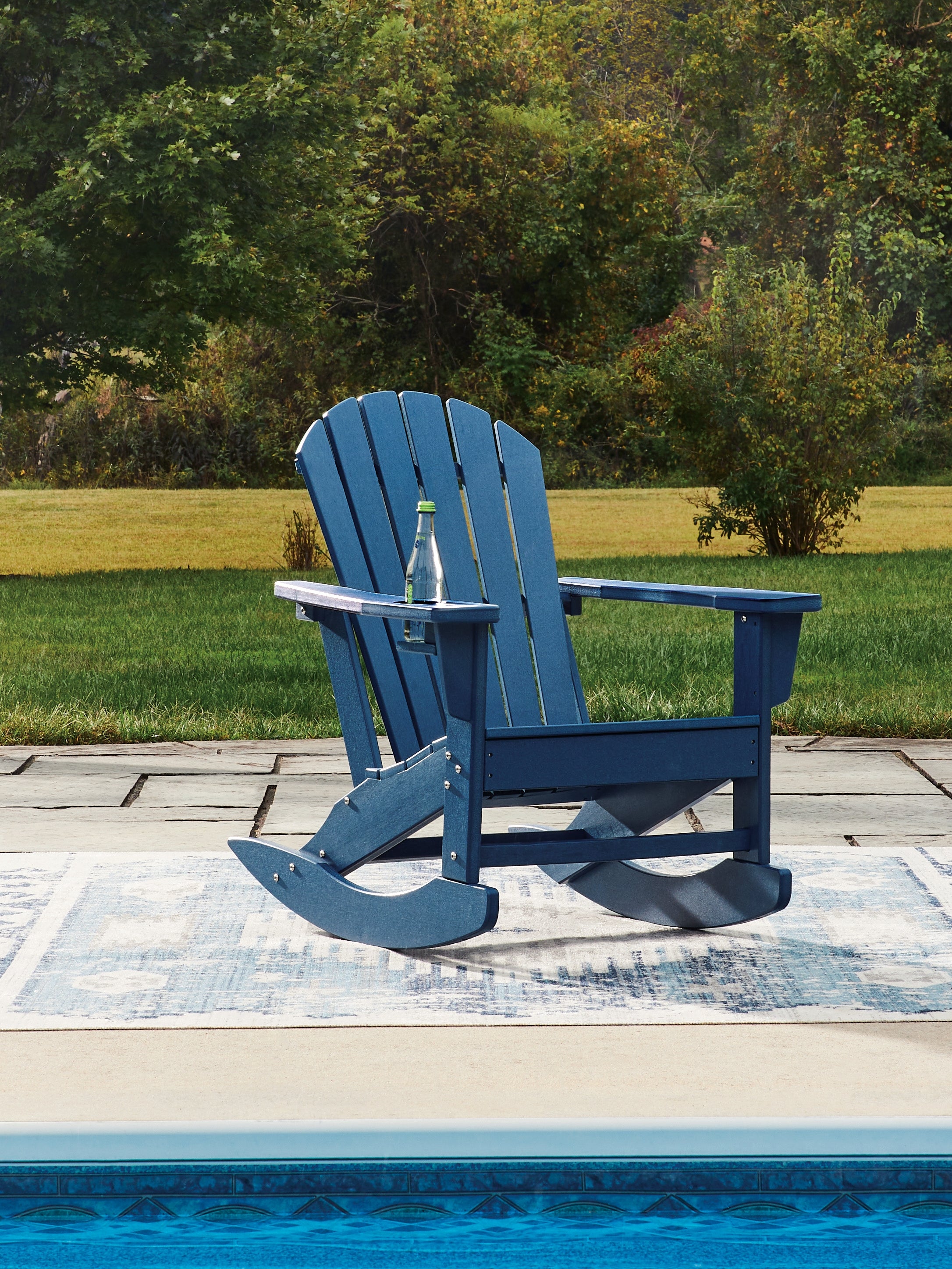 Fine Furniture & Decor - Ashley Furniture - Sundown Shores Outdoor - Rocking Chair / Blue - PCP019-827