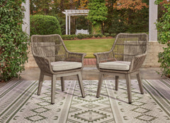 Fine Furniture & Decor - Ashley Furniture - Beach Front Outdoor - Arm Chair With Cushion (Set of 2) / Beige - P399-601A