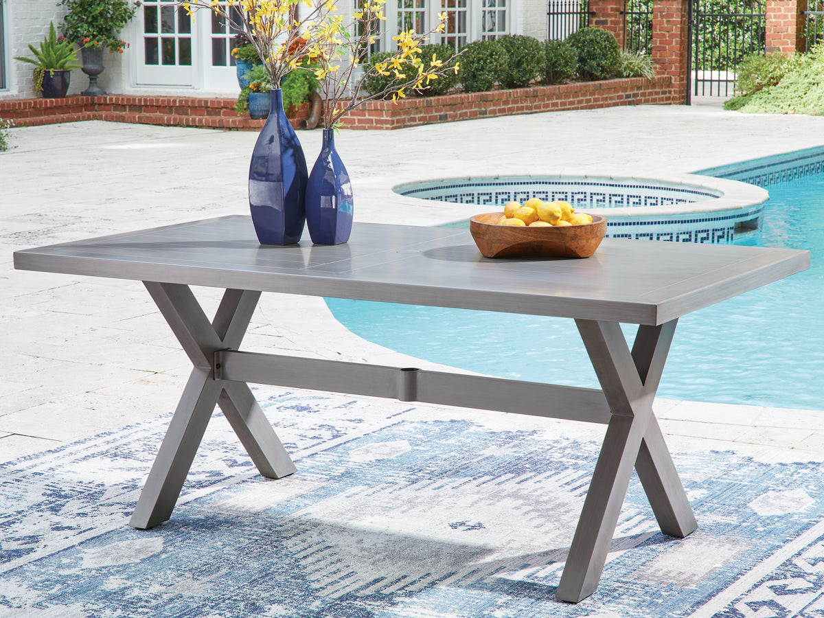 Fine Furniture & Decor - Ashley Furniture - Half Moon Beach Outdoor - RECT Dining Table w/UMB OPT - PCP418-625