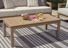 Fine Furniture & Decor - Ashley Furniture - Hallow Creek Outdoor - Loveseat w/Cushion / Driftwood - P560-835