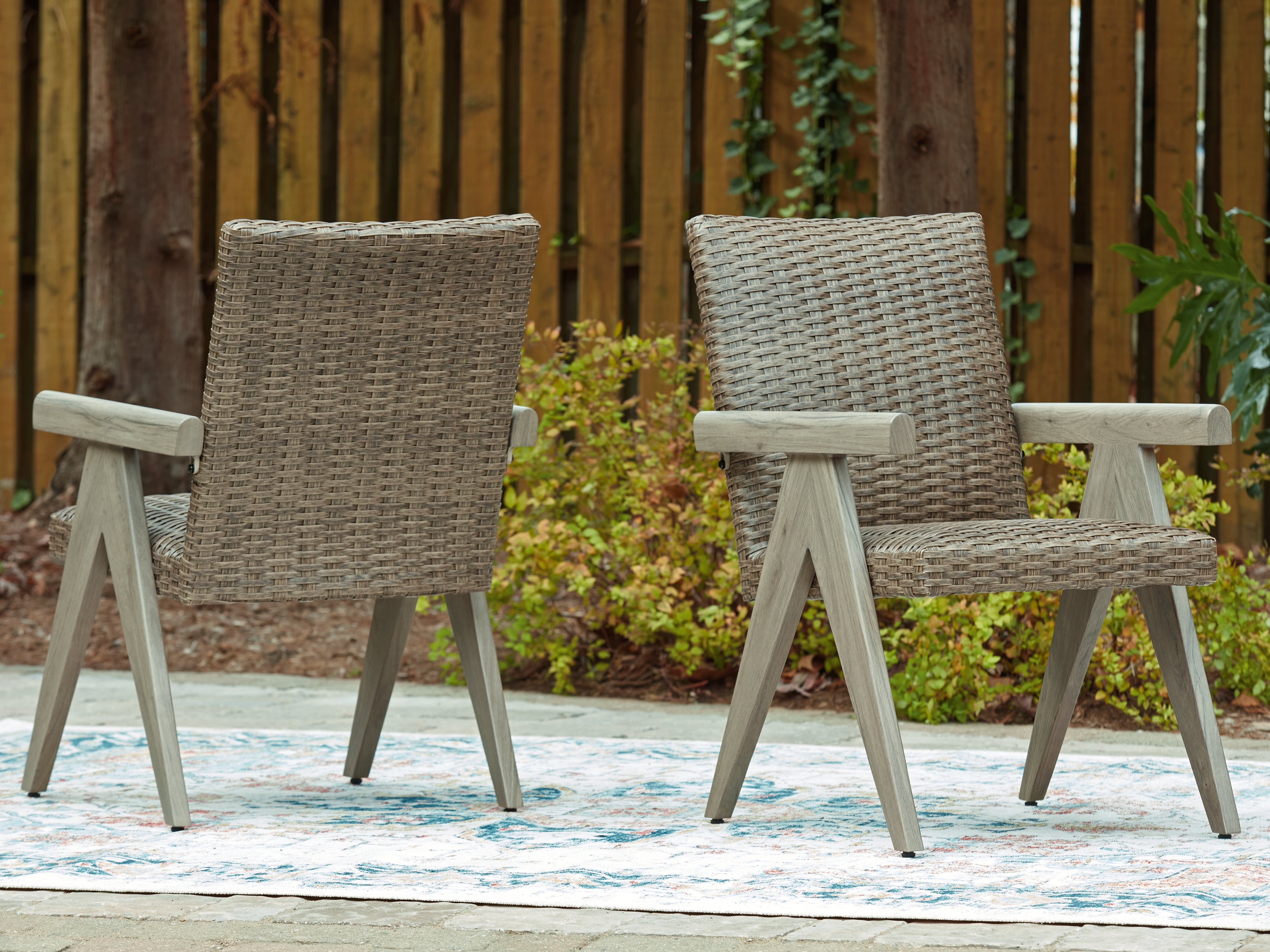 Fine Furniture & Decor - Ashley Furniture - Cliff Trails Outdoor - Arm Chair (Set of 2) / Beige - PCP690-601A