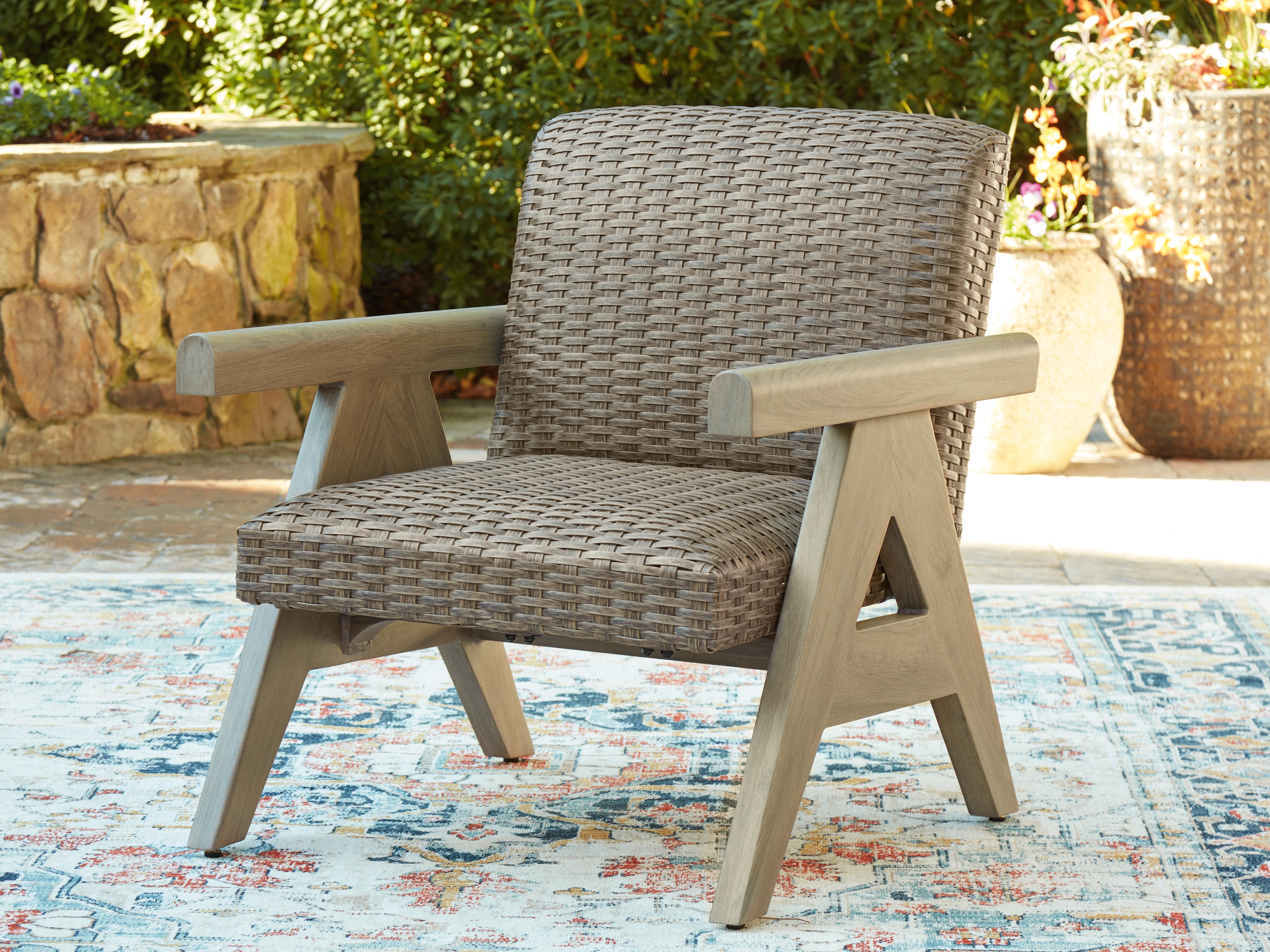 Fine Furniture & Decor - Ashley Furniture - Cliff Trails Outdoor - Rocking Lounge Chair / Beige - PCP690-821