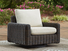 Fine Furniture & Decor - Ashley Furniture - Kimora Outdoor - 4-Piece Outdoor Sectional / Beige/Dark Brown - P711P2