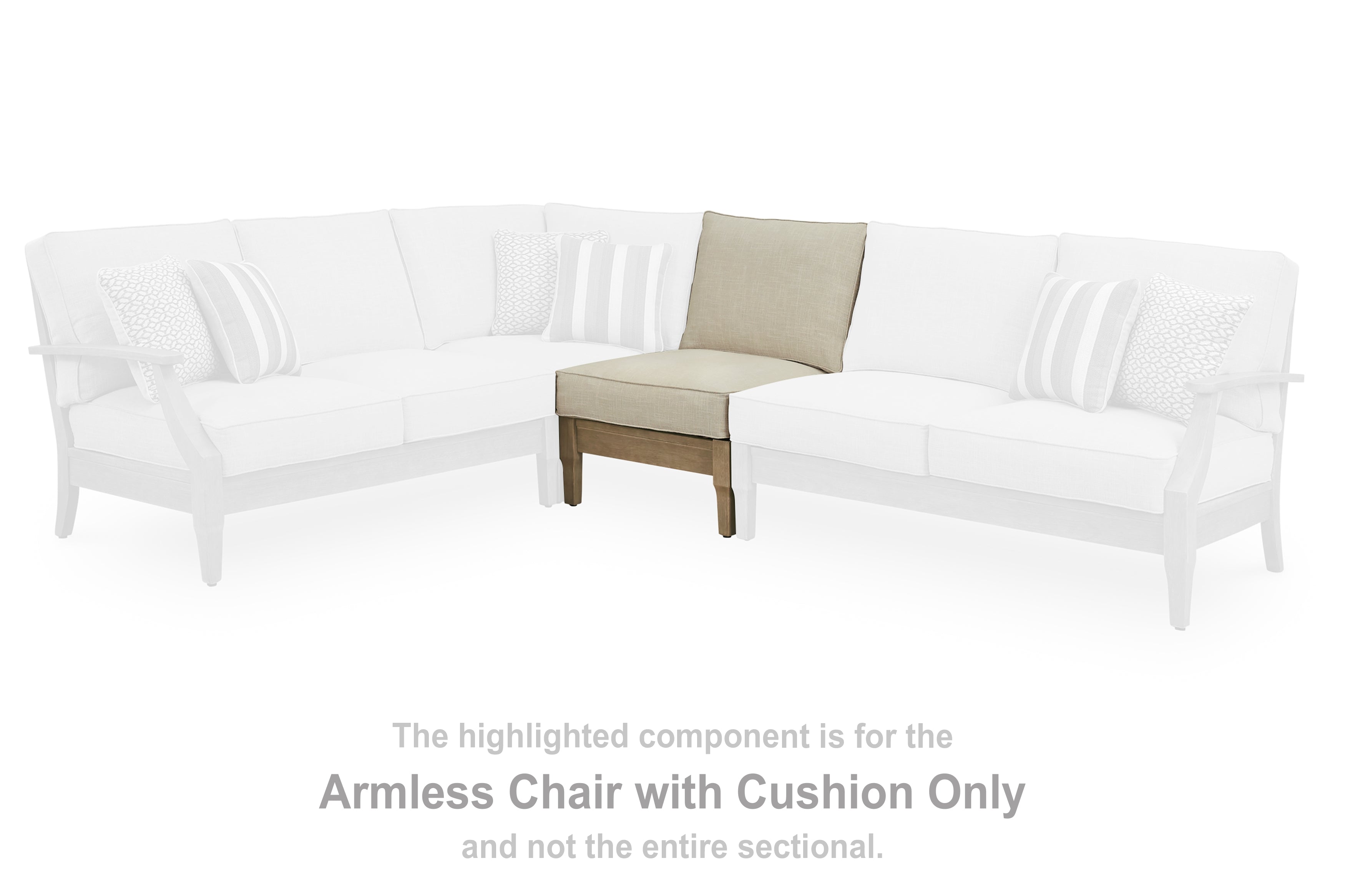 Fine Furniture & Decor - Ashley Furniture - Clare View Outdoor - Armless Chair w/Cushion / Beige - P801-846