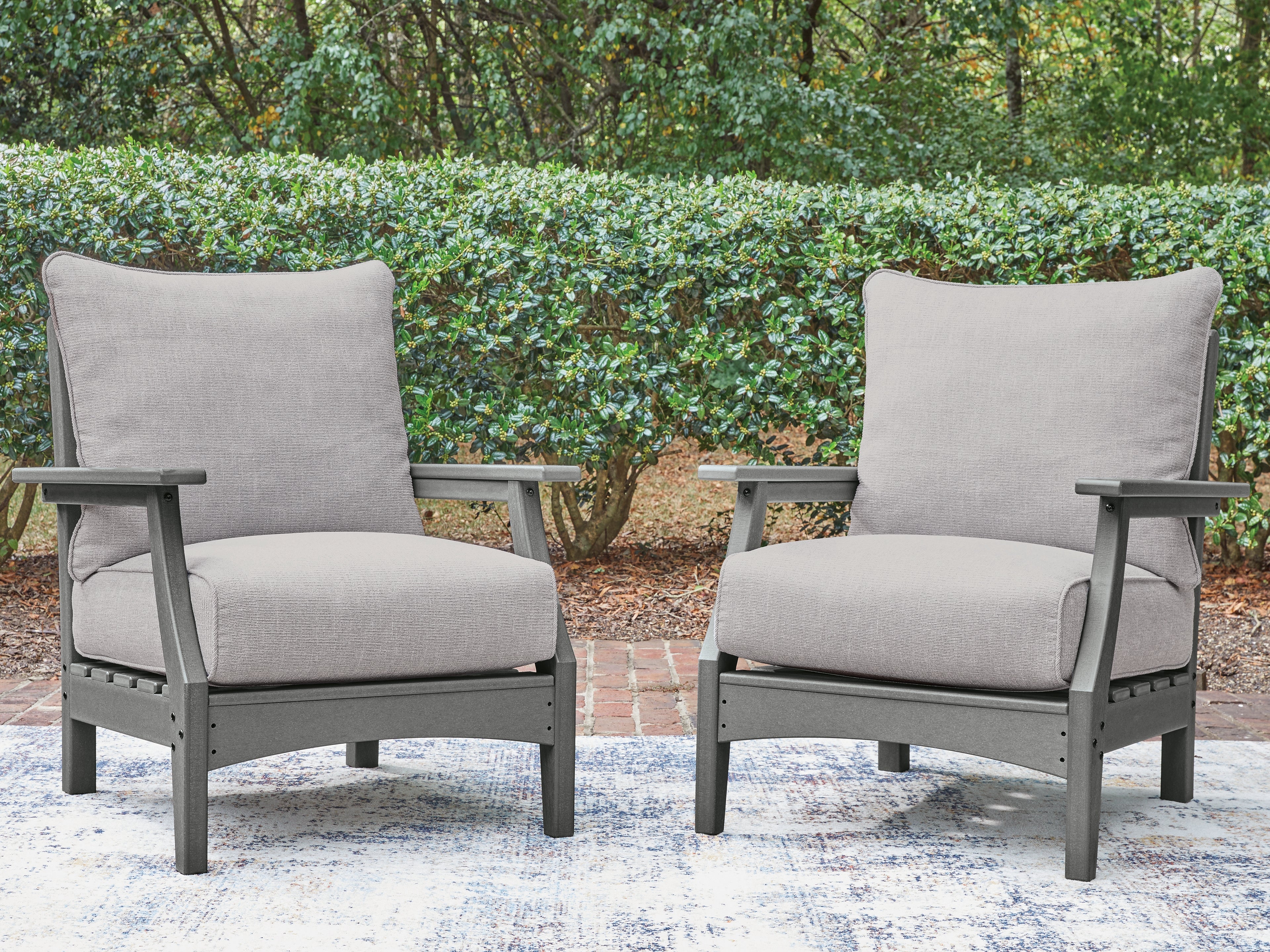 Fine Furniture & Decor - Ashley Furniture - Cove Beach Outdoor - Lounge Chair w/Cushion (Set of 2) - PCP803-820