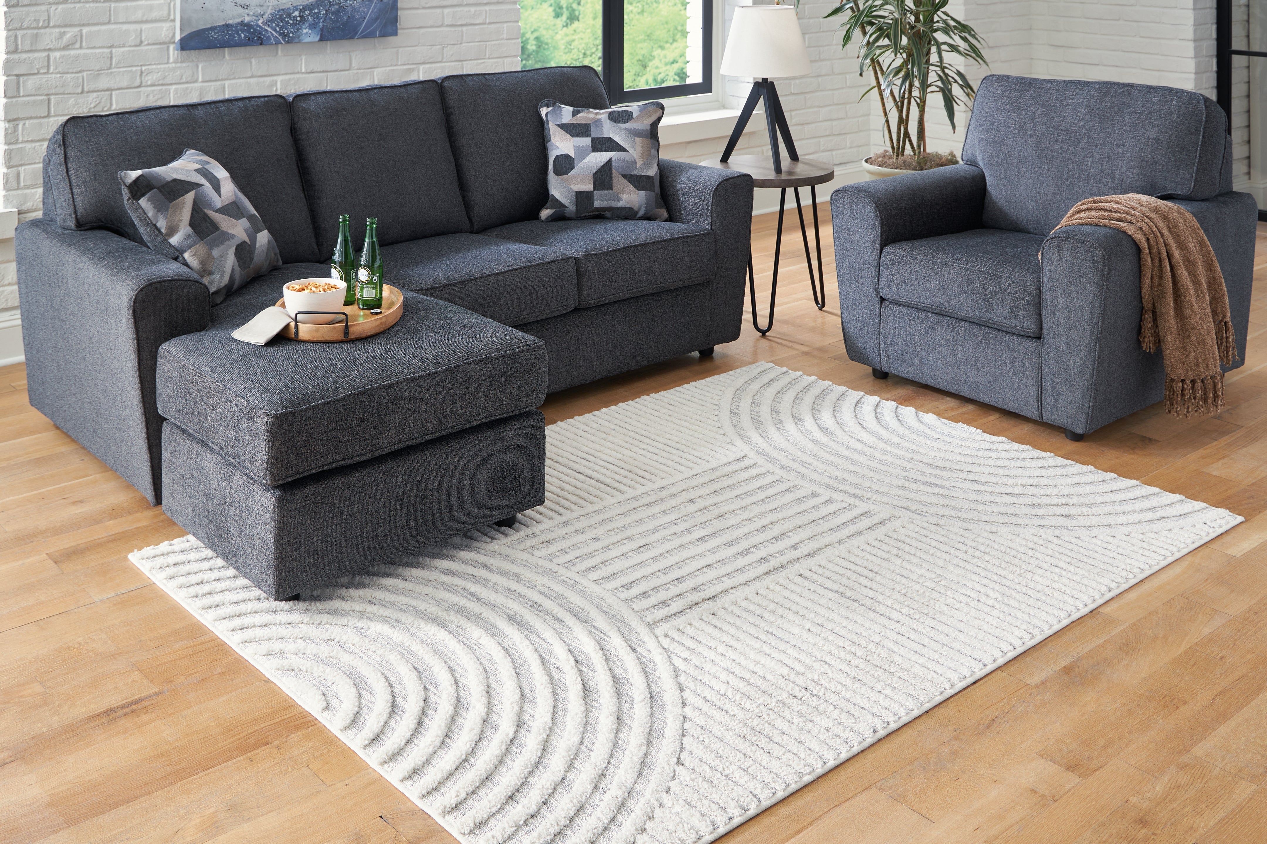Fine Furniture & Decor - Ashley Furniture - Lambworth Rug - 5'3" x 7' Rug / Gray/Cream - R405342