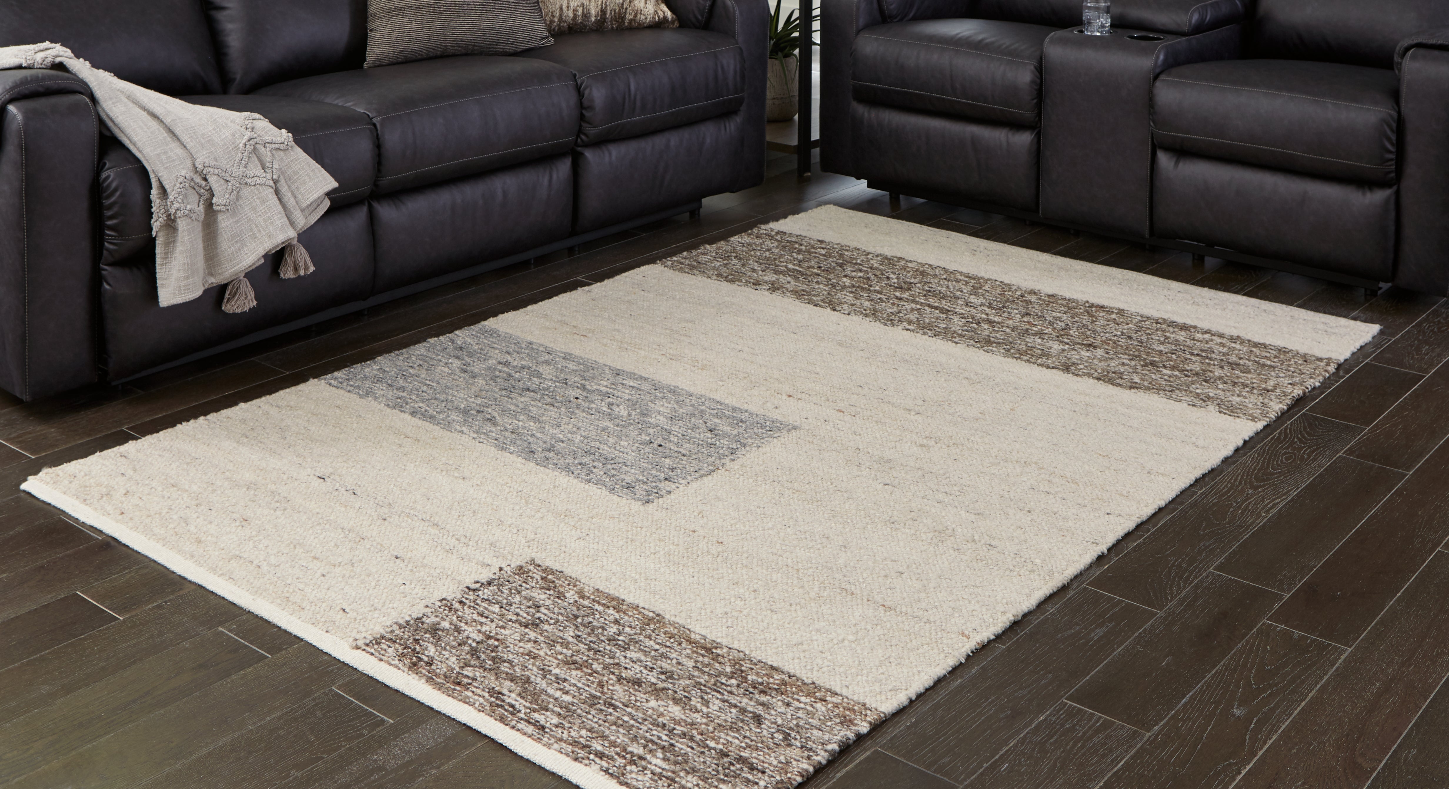 Fine Furniture & Decor - Ashley Furniture - Barus Rug - 5' x 7' Rug / Beige/Brown/Gray - R406402