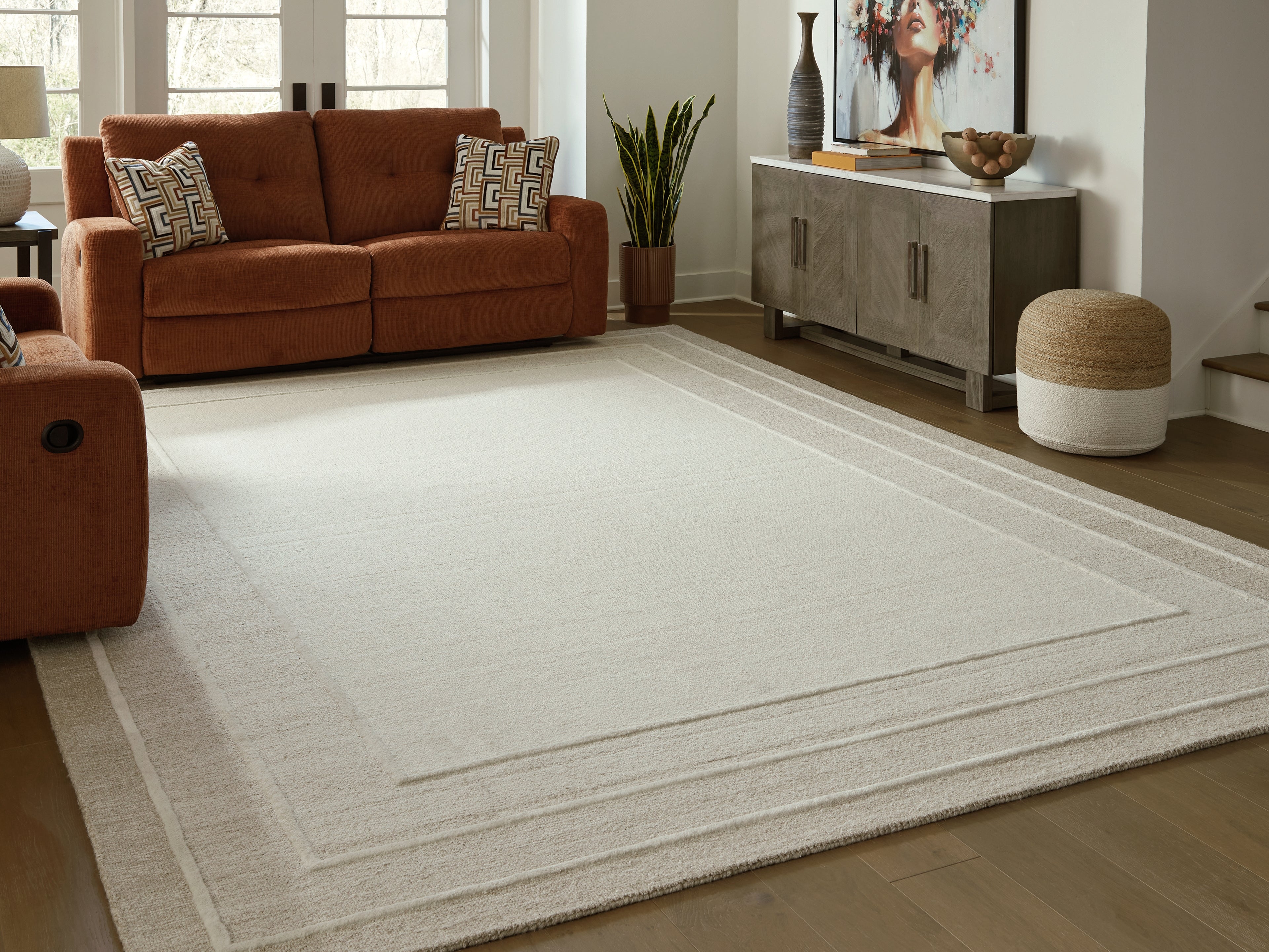 Fine Furniture & Decor - Ashley Furniture - Teelgan Rug - Extra Large Rug / Ivory/Tan - R407310
