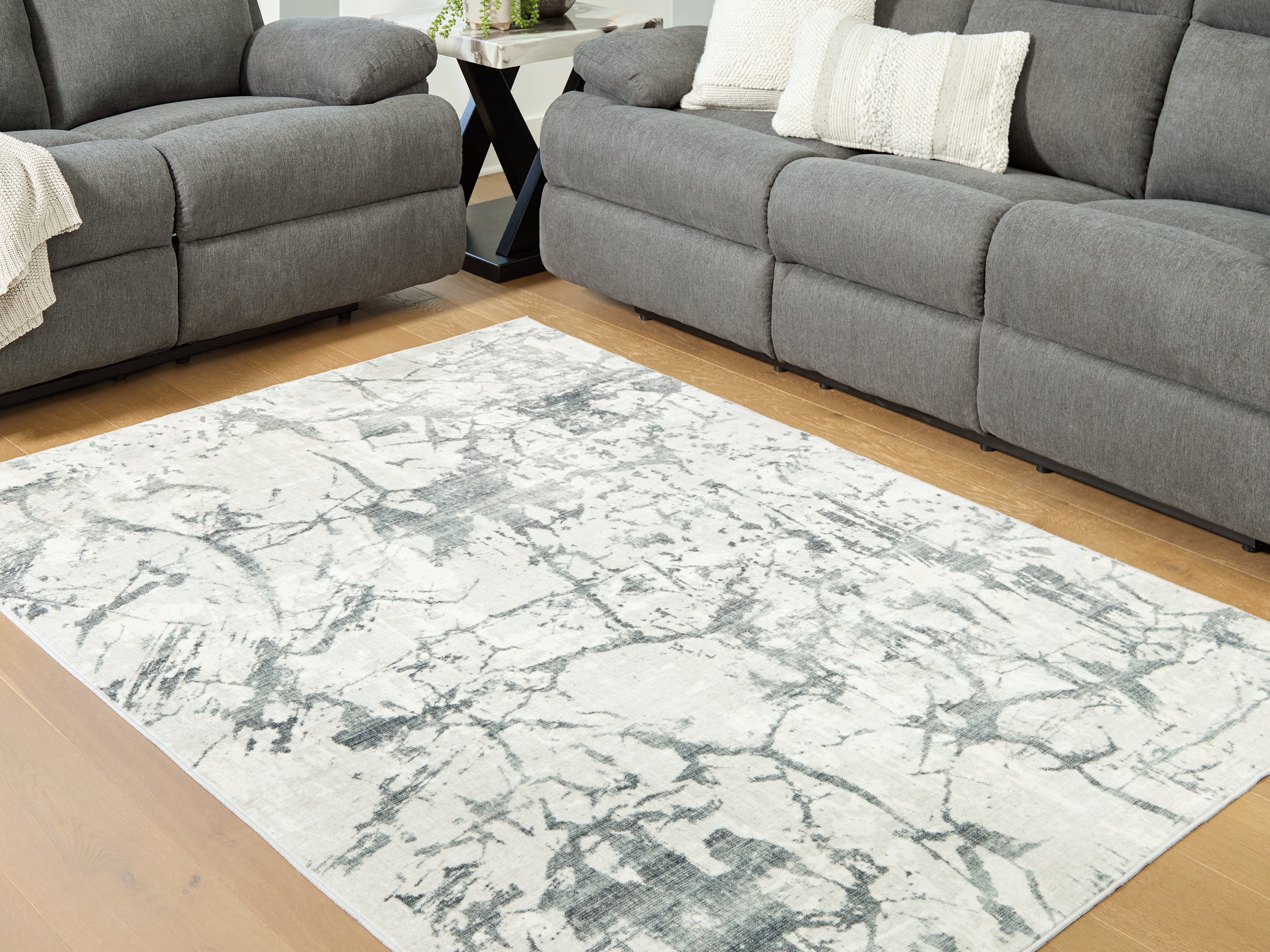 Fine Furniture & Decor - Ashley Furniture - Tobinbury Rug - Washable 5' x 7' Area Rug / Gray - R407422