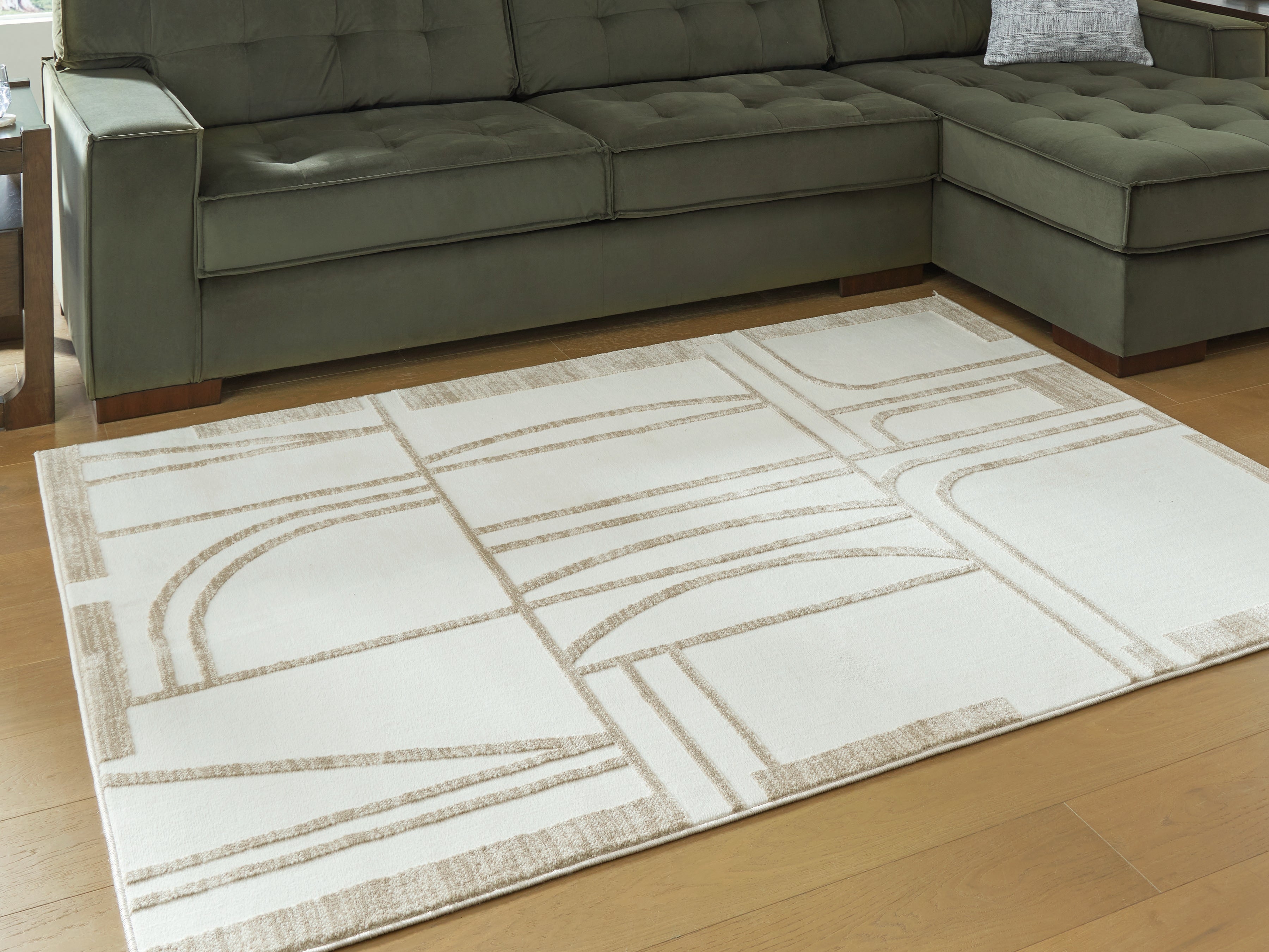 Fine Furniture & Decor - Ashley Furniture - Farongrove Rug - 5'3" x 7' Area Rug / Ivory/Beige - R407672