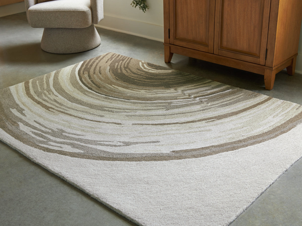 Fine Furniture & Decor - Ashley Furniture - Rizwana Rug - 7'6" x 10' Area Rug / Ivory/Brown/Gray - R407761