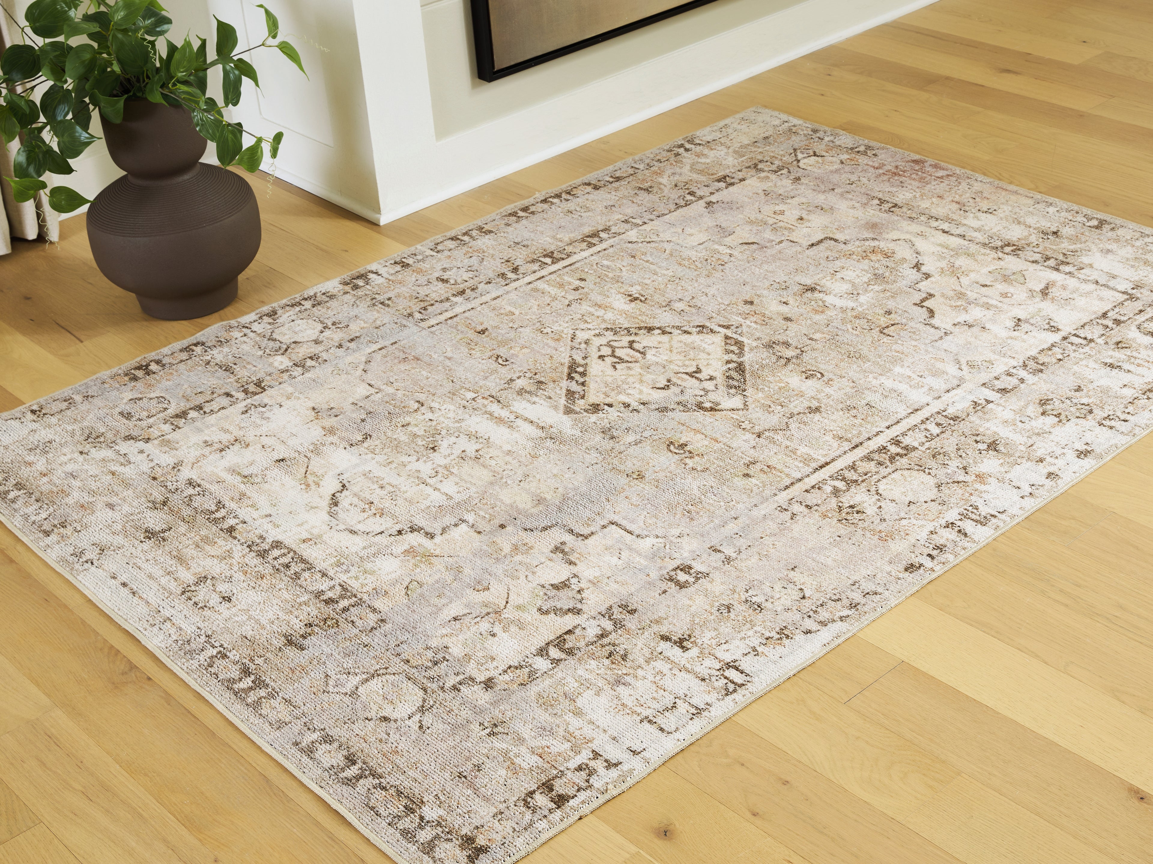 Fine Furniture & Decor - Ashley Furniture - Livdon Rug - Washable Medium Rug / Brown/Beige/Gray - R407912