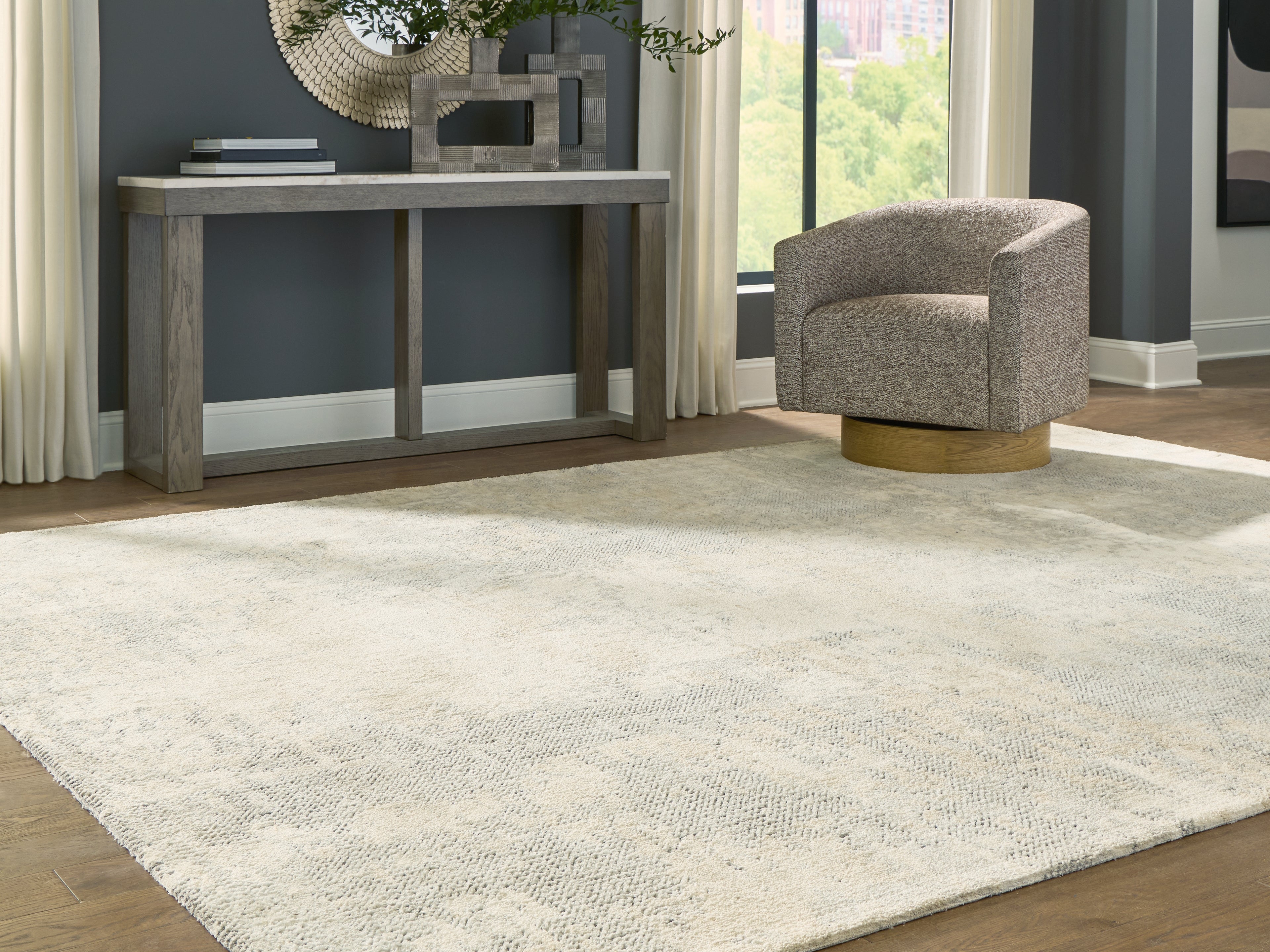 Fine Furniture & Decor - Ashley Furniture - Raif Rug - Extra Large Rug / Gray/White/Cream - R408080
